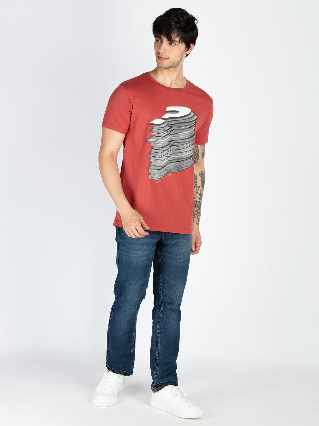 Mens Printed Round Neck T-Shirt
