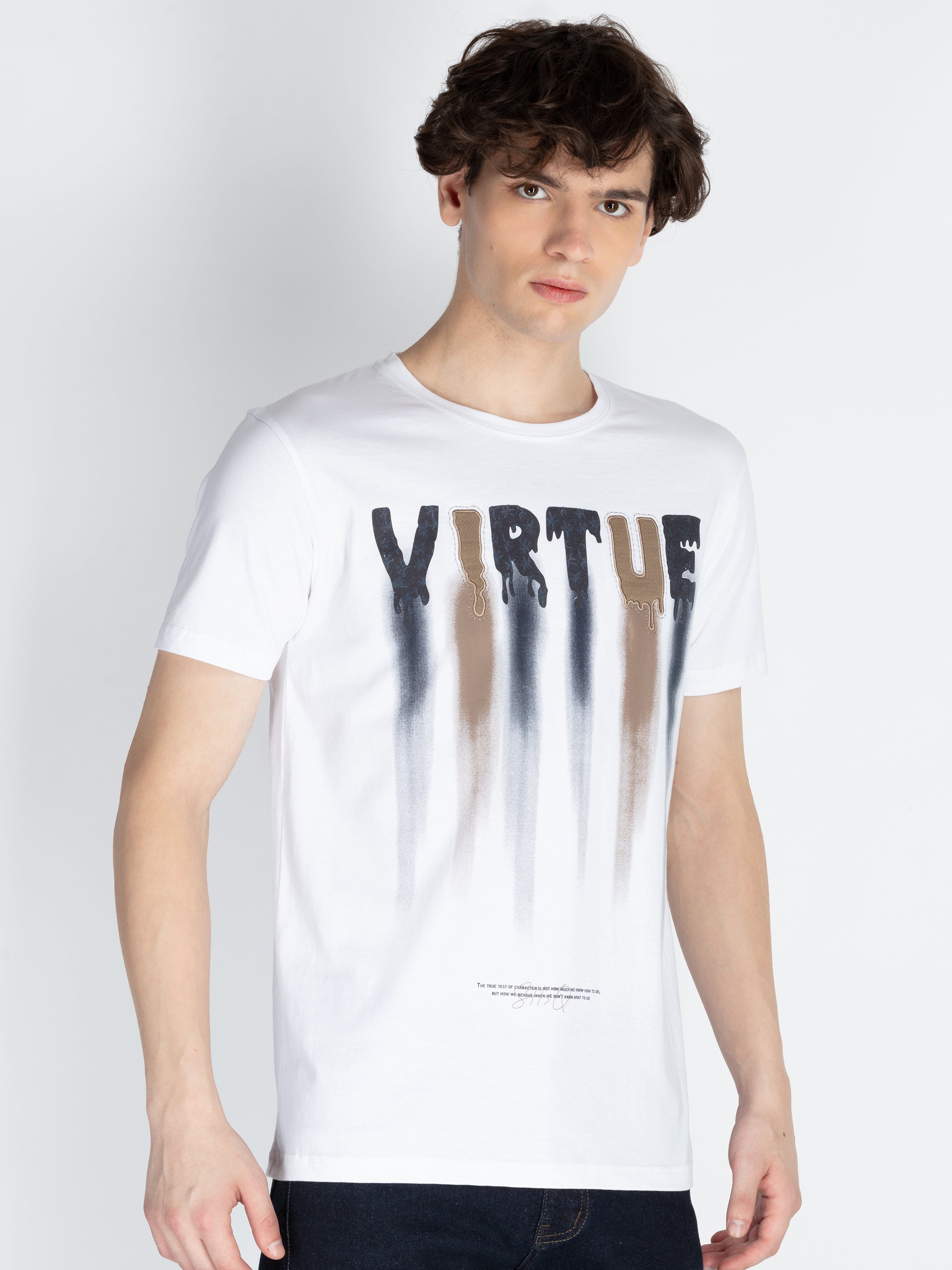 Mens Front Printed Round Neck T-Shirt Secondary image
