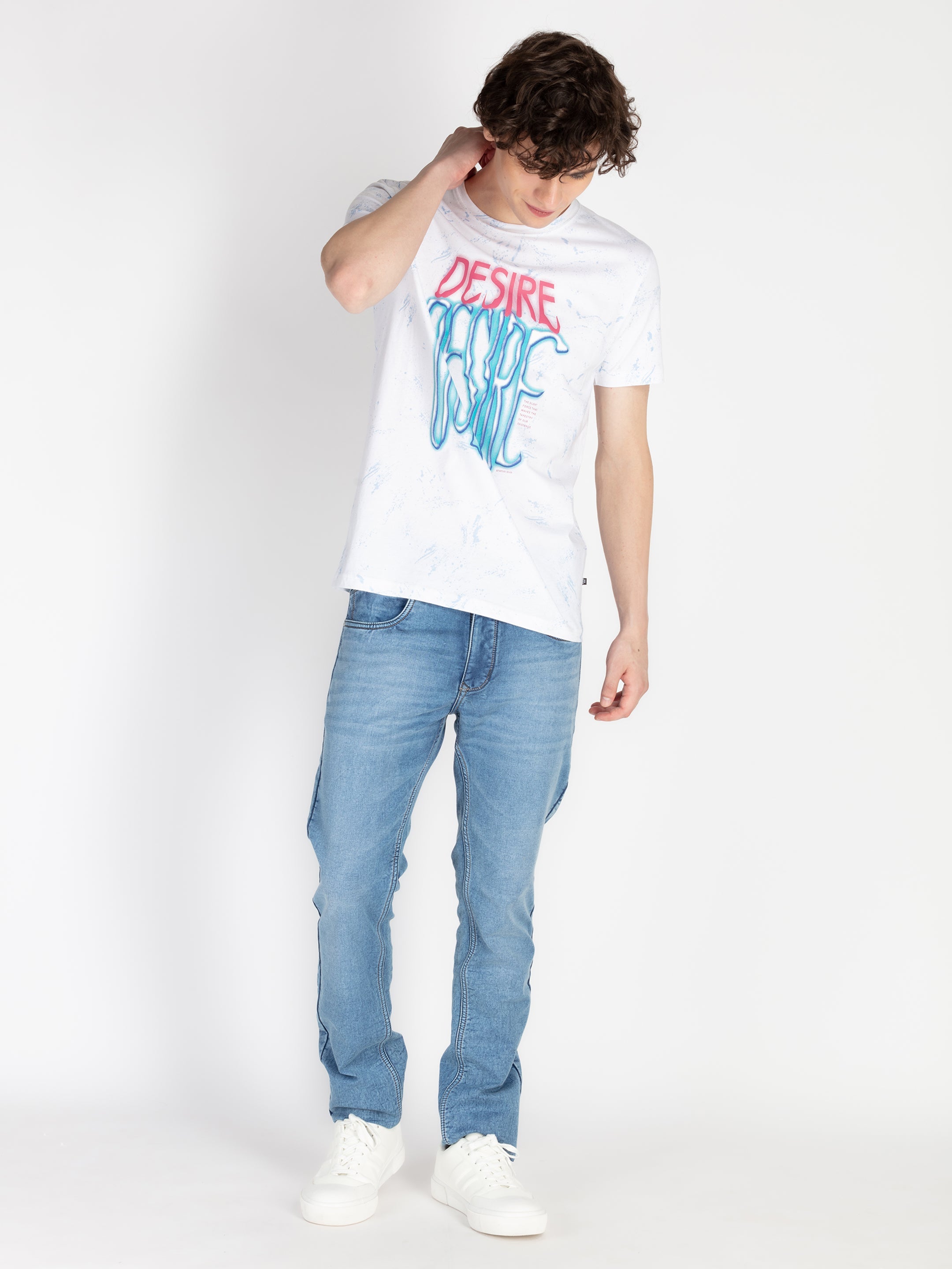 Mens All Over Printed Round Neck T-Shirt