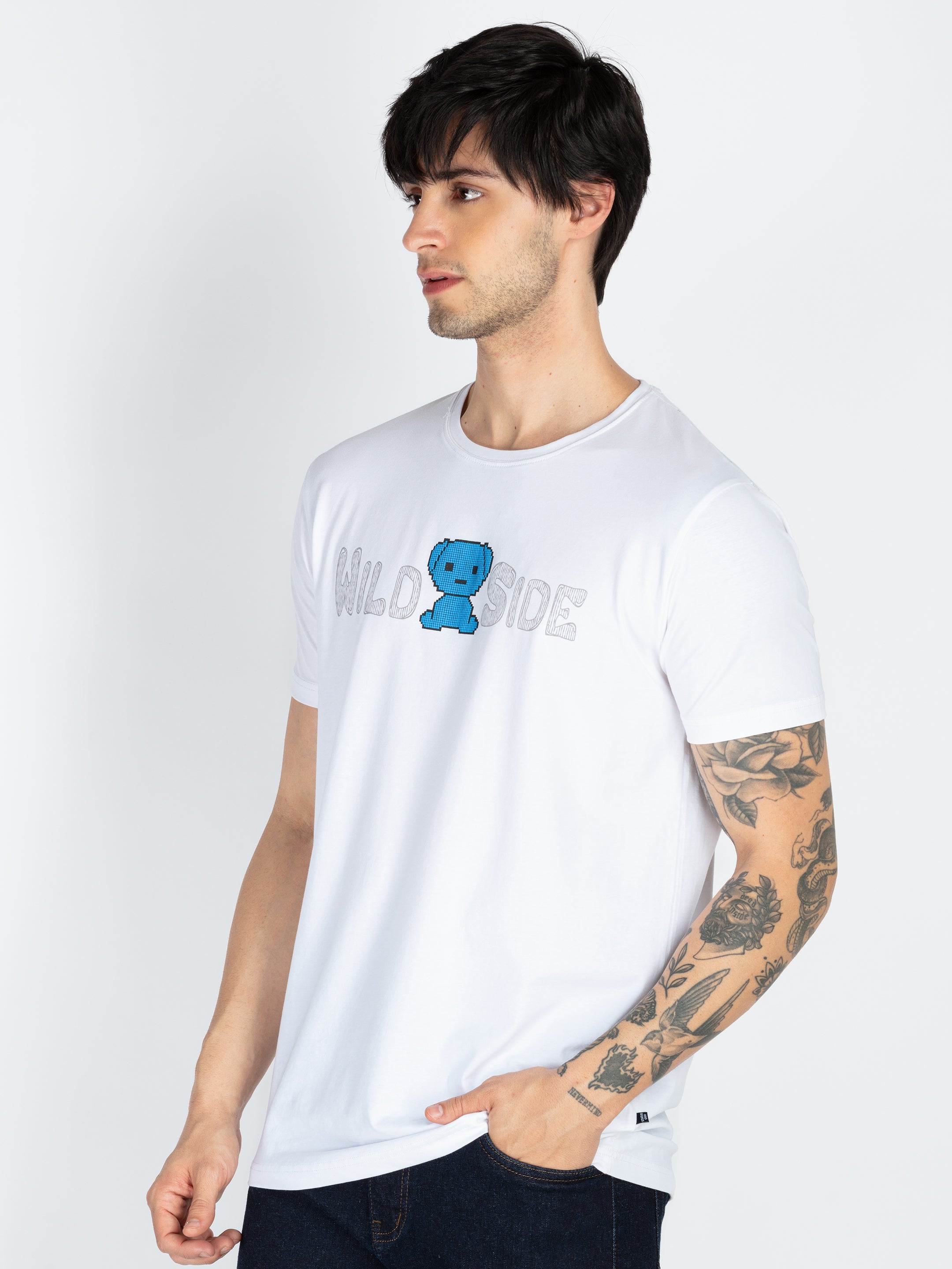 Mens Front & Back Printed Round Neck T-Shirt