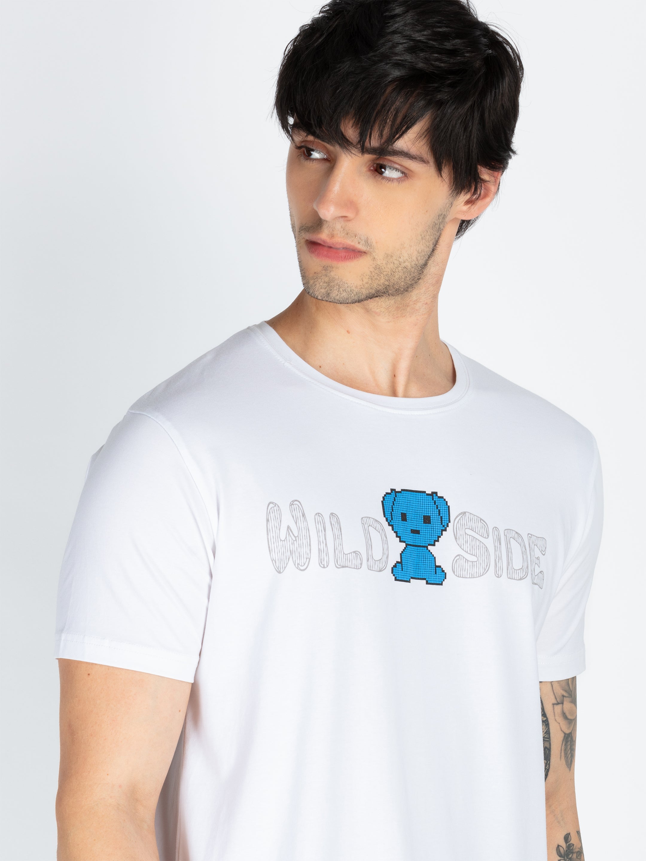Mens Front & Back Printed Round Neck T-Shirt