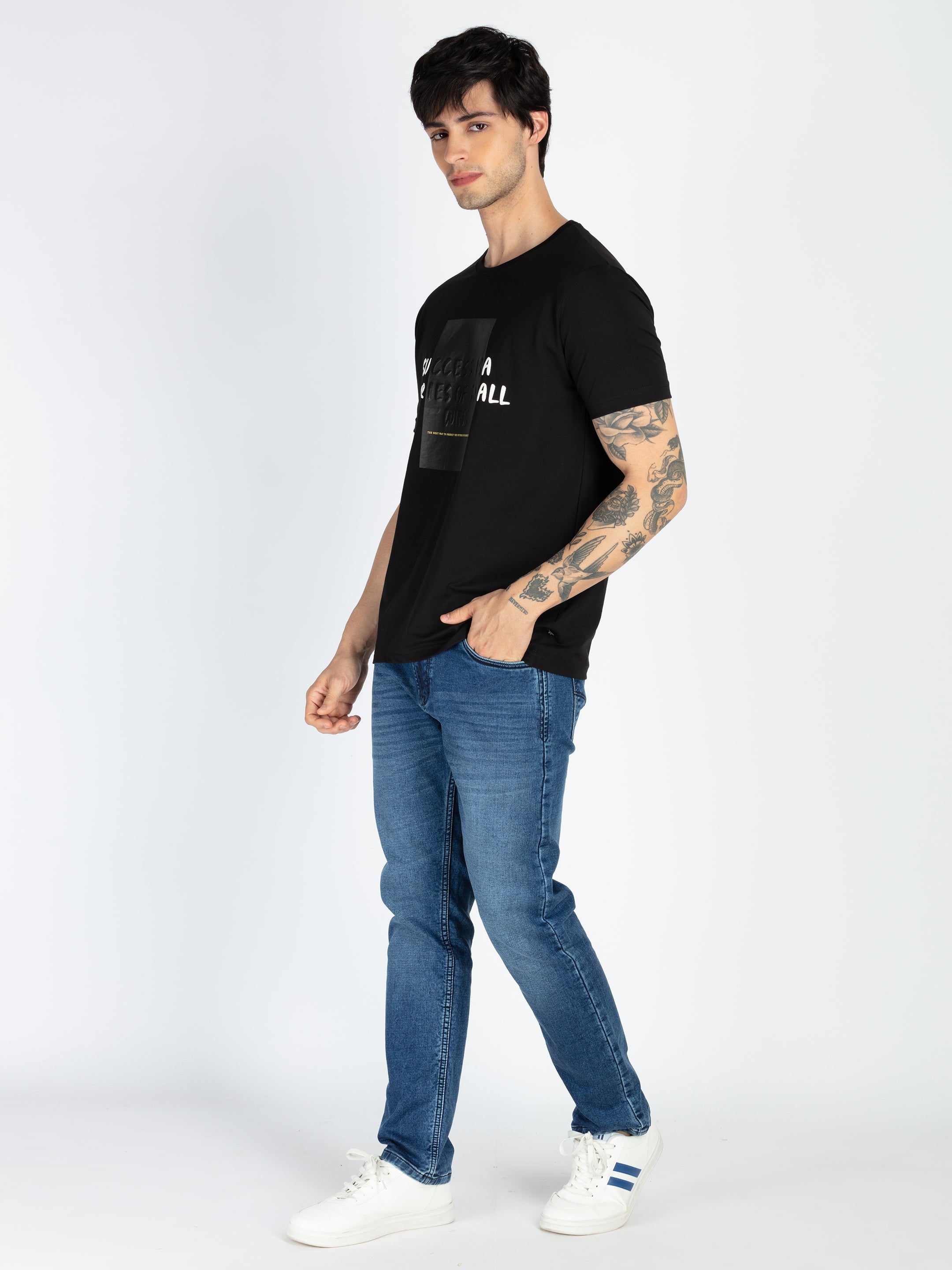 Mens Printed Round Neck T-Shirt