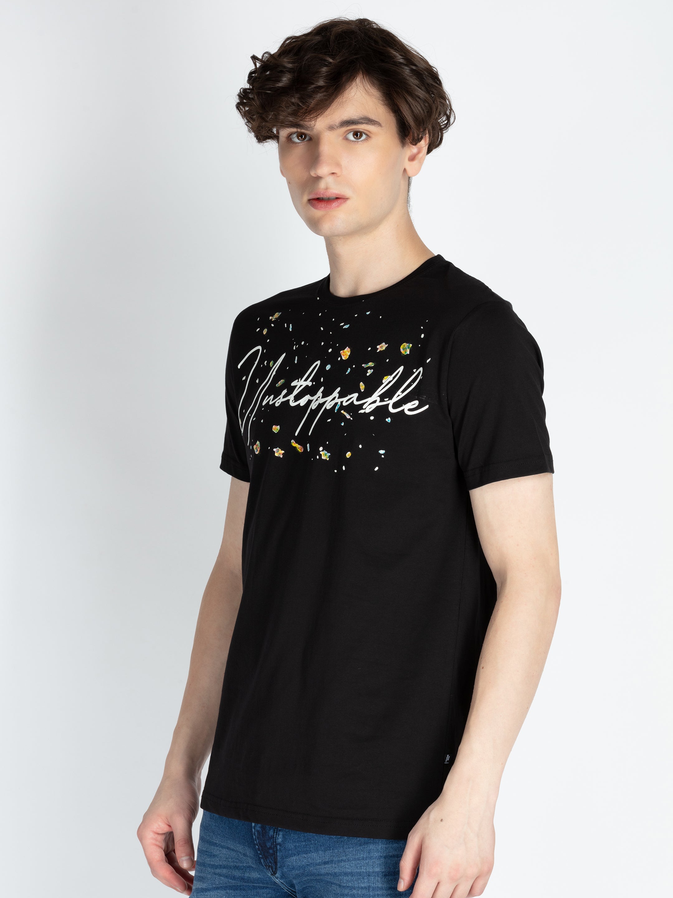 Mens Front & Back Printed Round Neck T-Shirt Secondary image