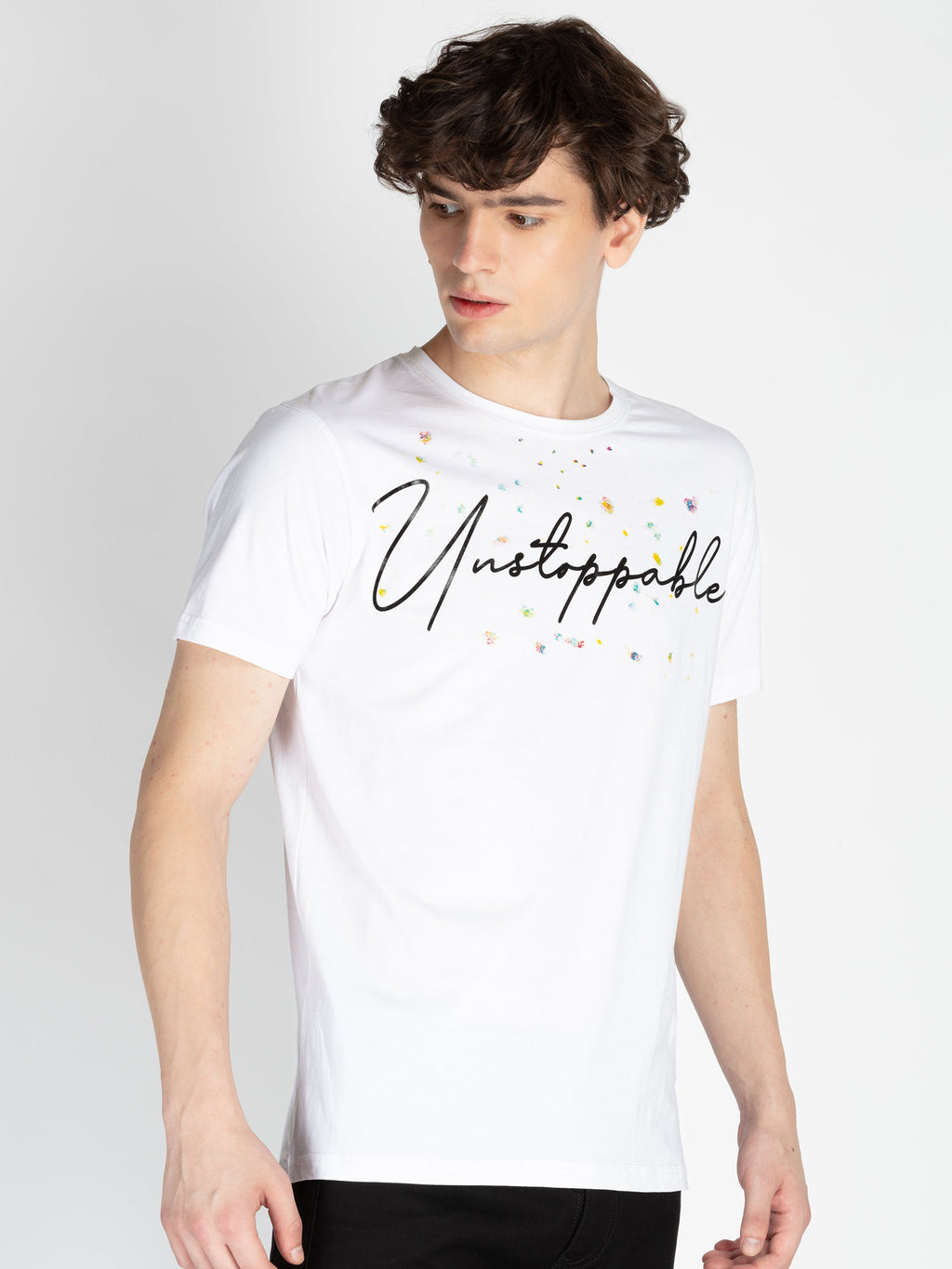Mens Front & Back Printed Round Neck T-Shirt