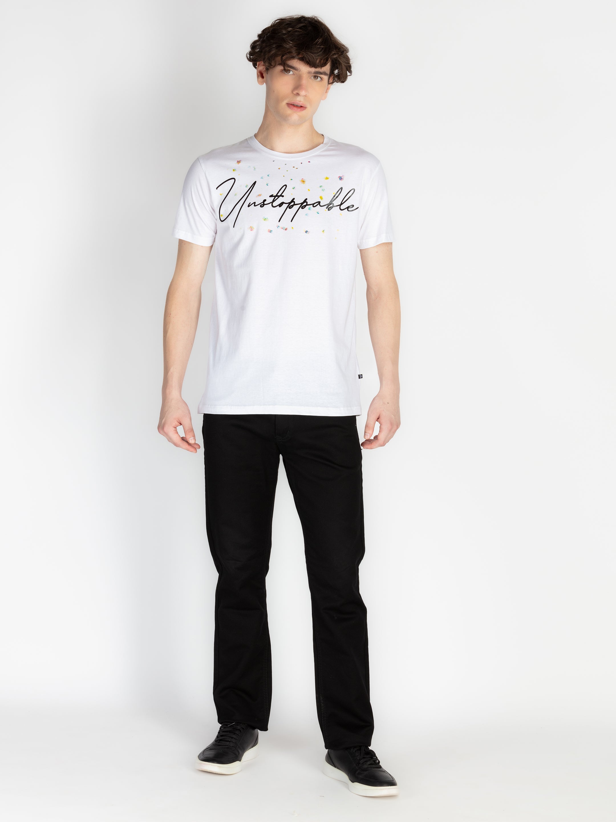 Mens Front & Back Printed Round Neck T-Shirt