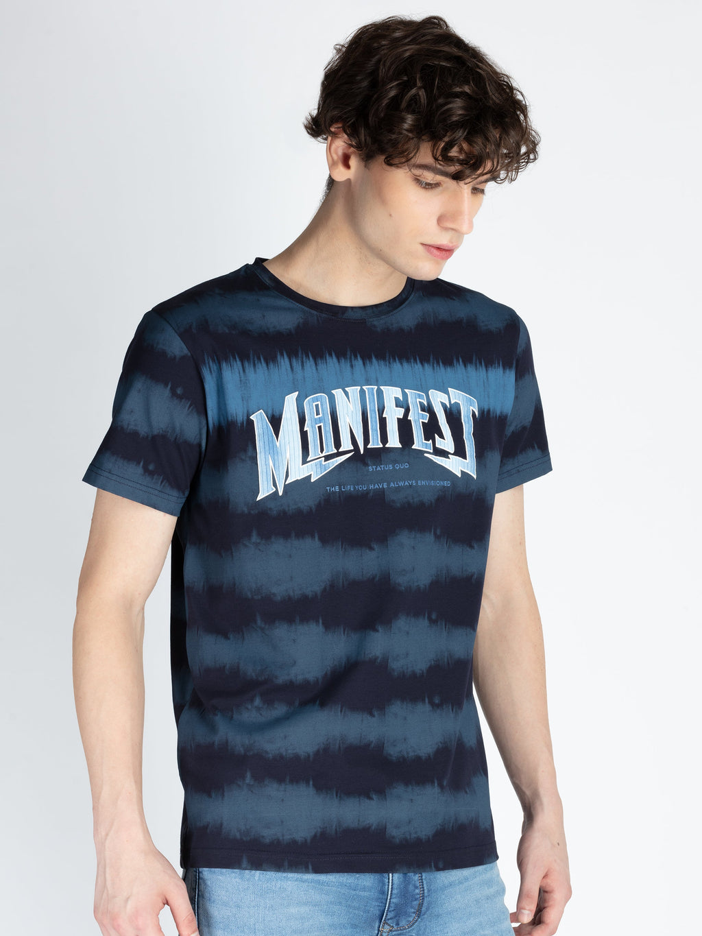 Mens All Over Printed Round Neck T-Shirt