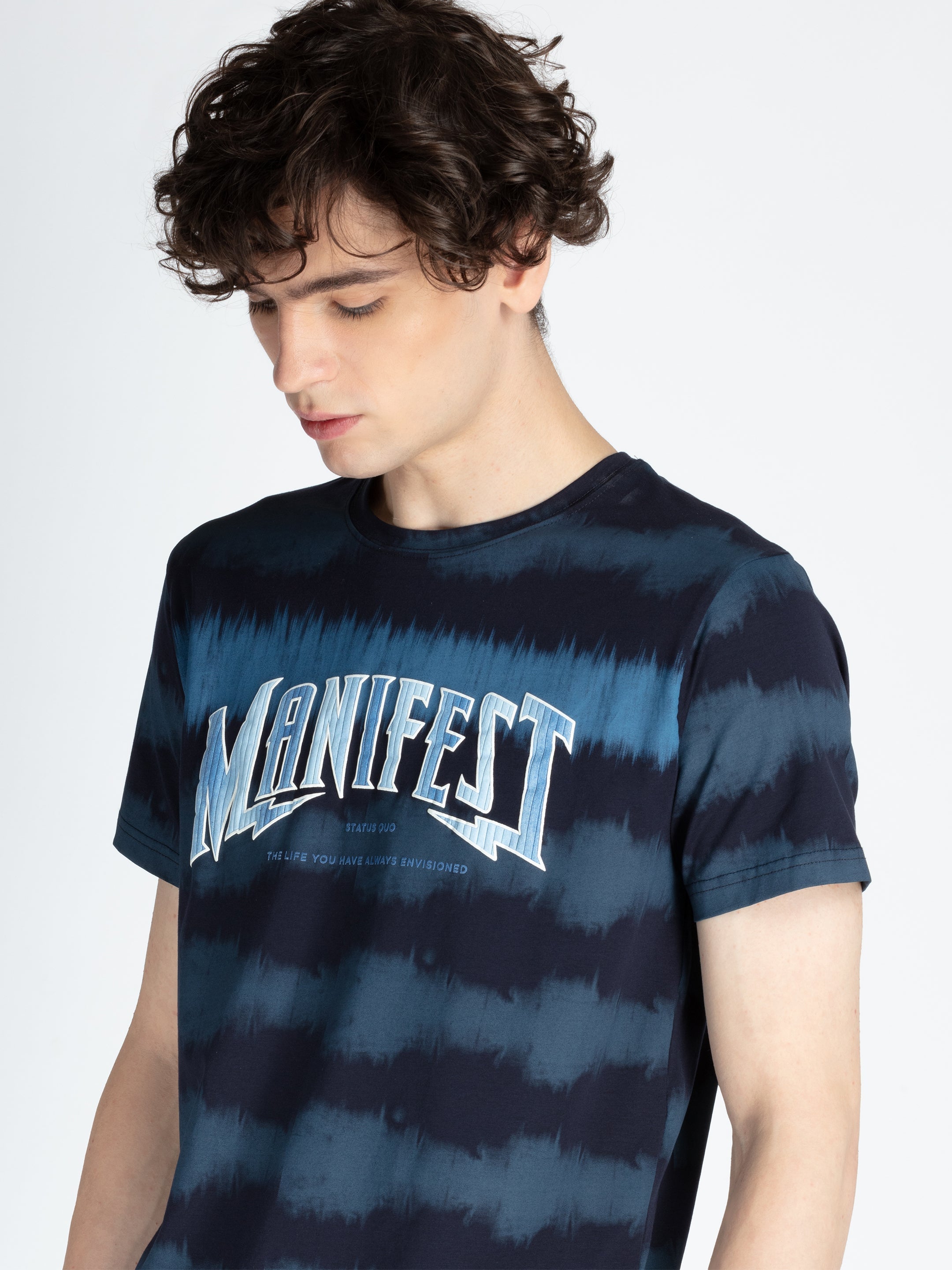 Mens All Over Printed Round Neck T-Shirt