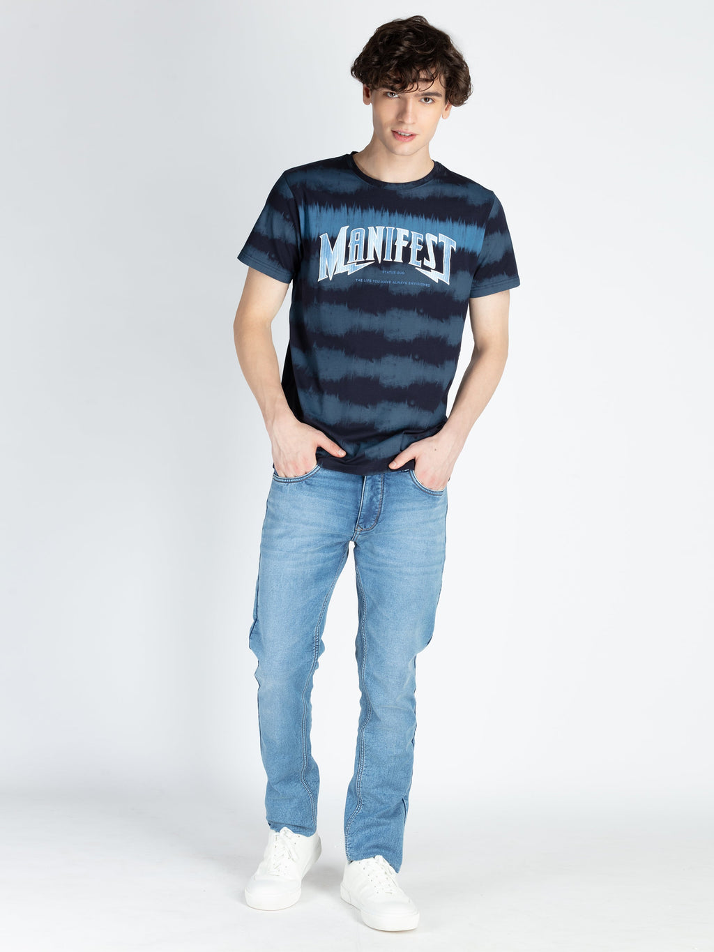 Mens All Over Printed Round Neck T-Shirt