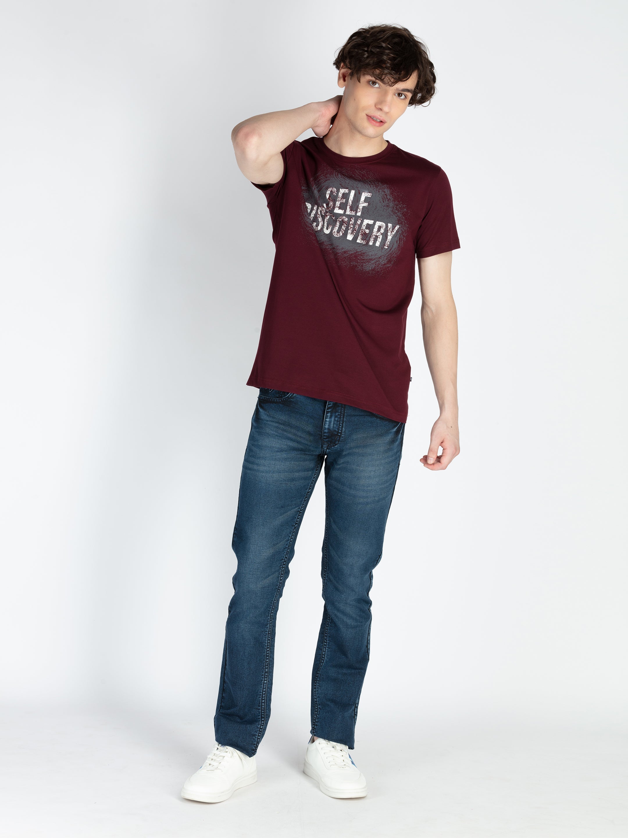 Mens All Over Printed Round Neck T-Shirt