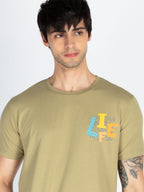 Mens Front & Back Printed Round Neck T-Shirt