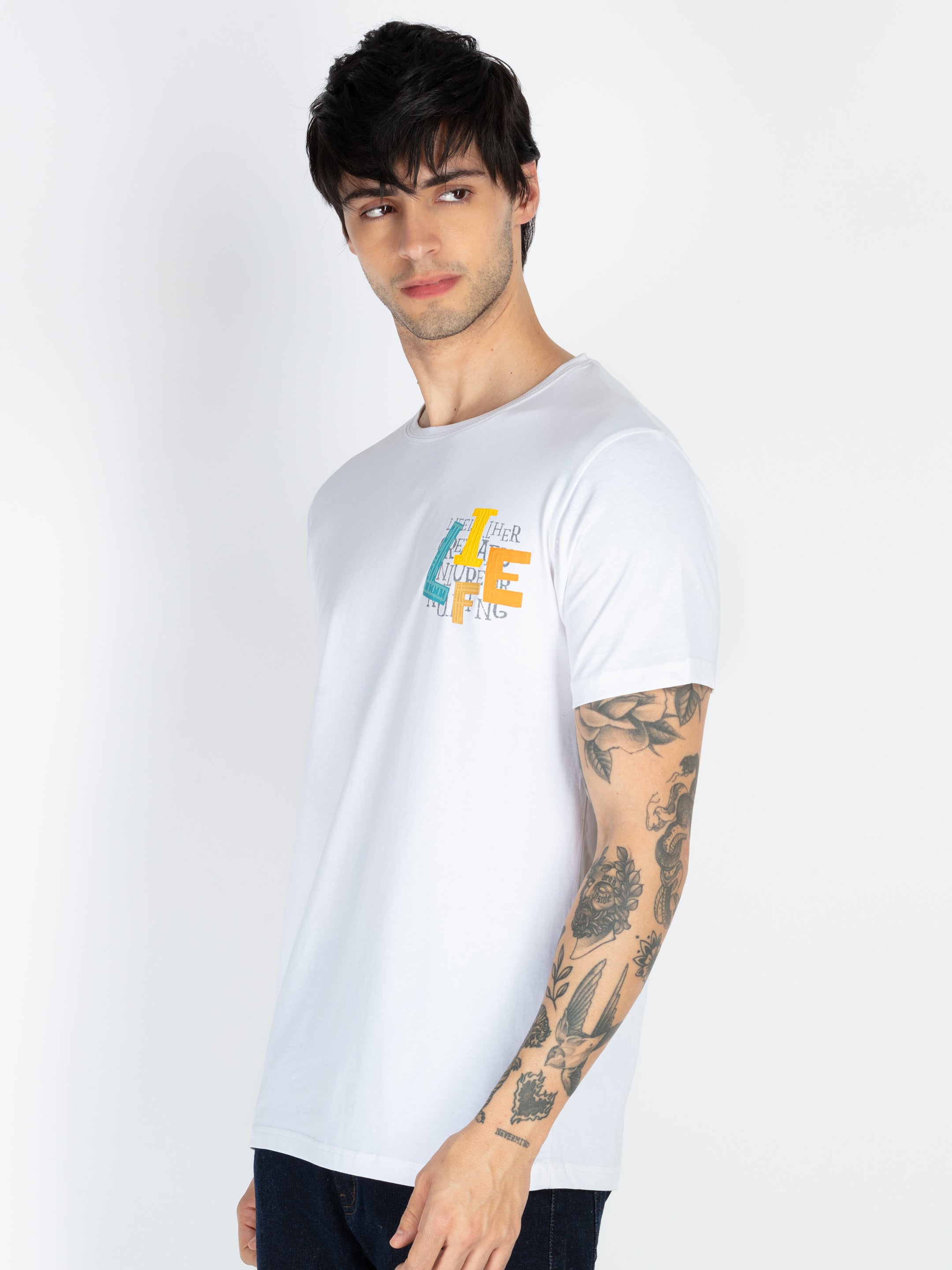 Mens Front & Back Printed Round Neck T-Shirt Secondary image