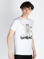 Mens Front Printed Round Neck T-Shirt