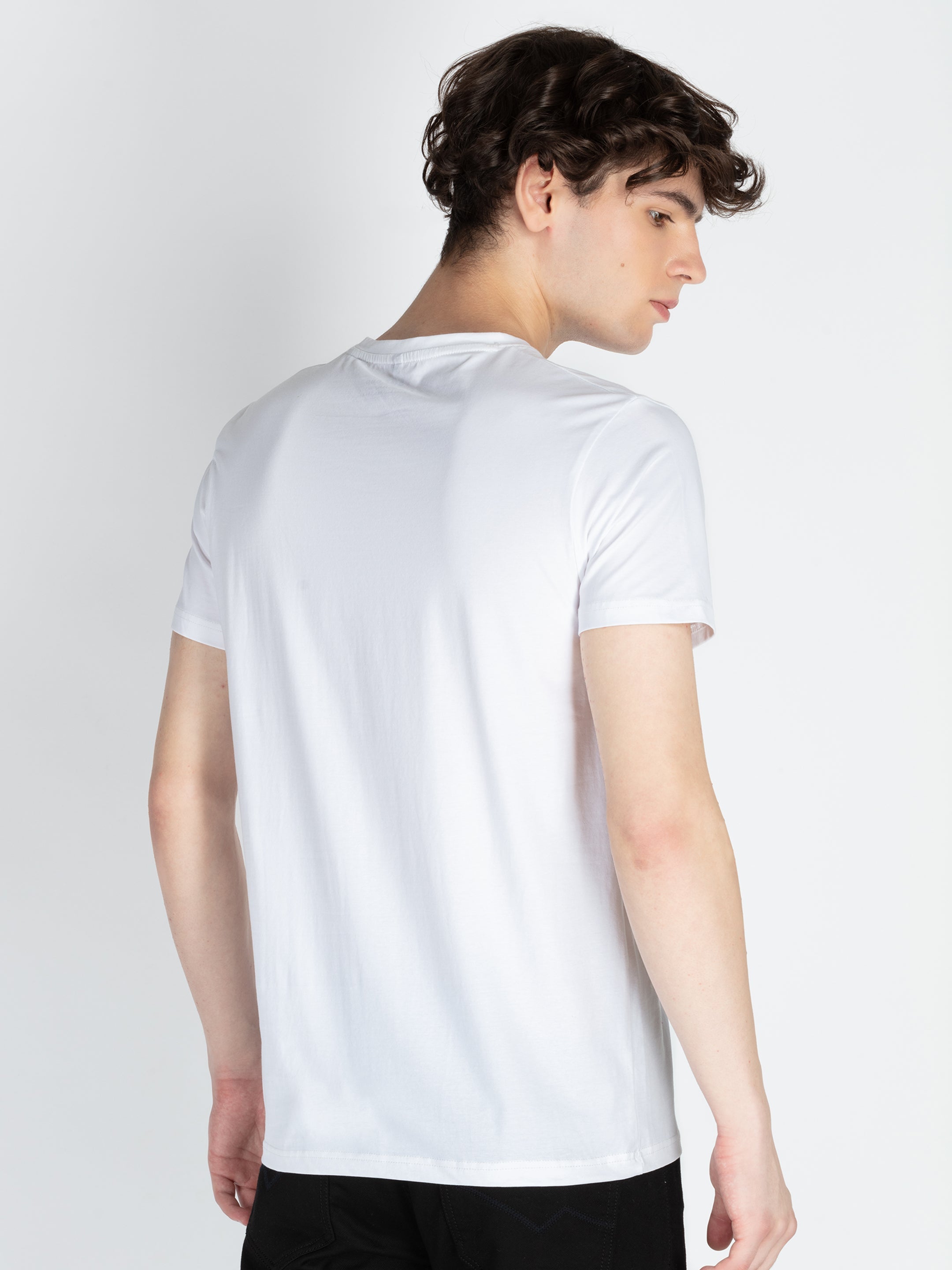 Mens Front Printed Round Neck T-Shirt