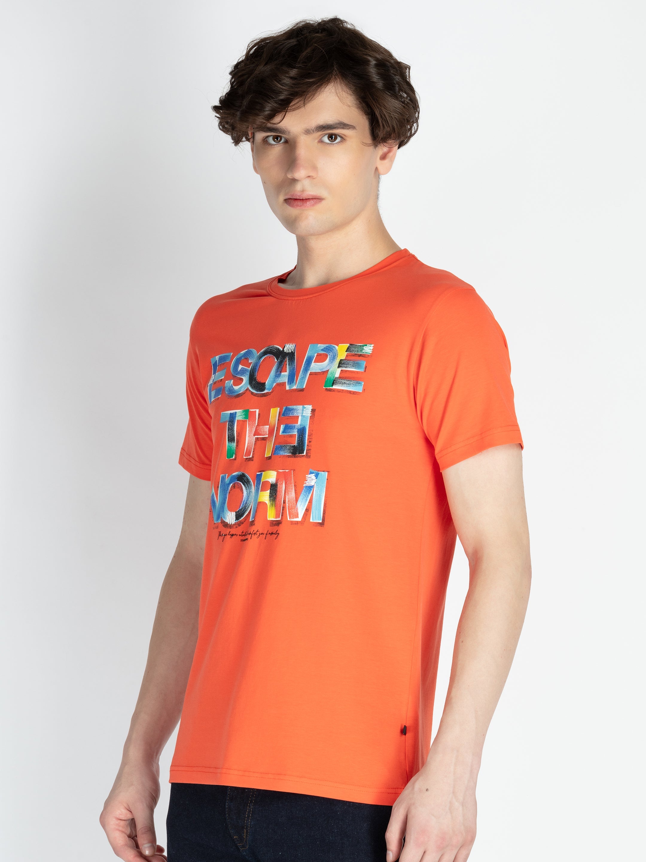 Mens Front Printed Round Neck T-Shirt Secondary image