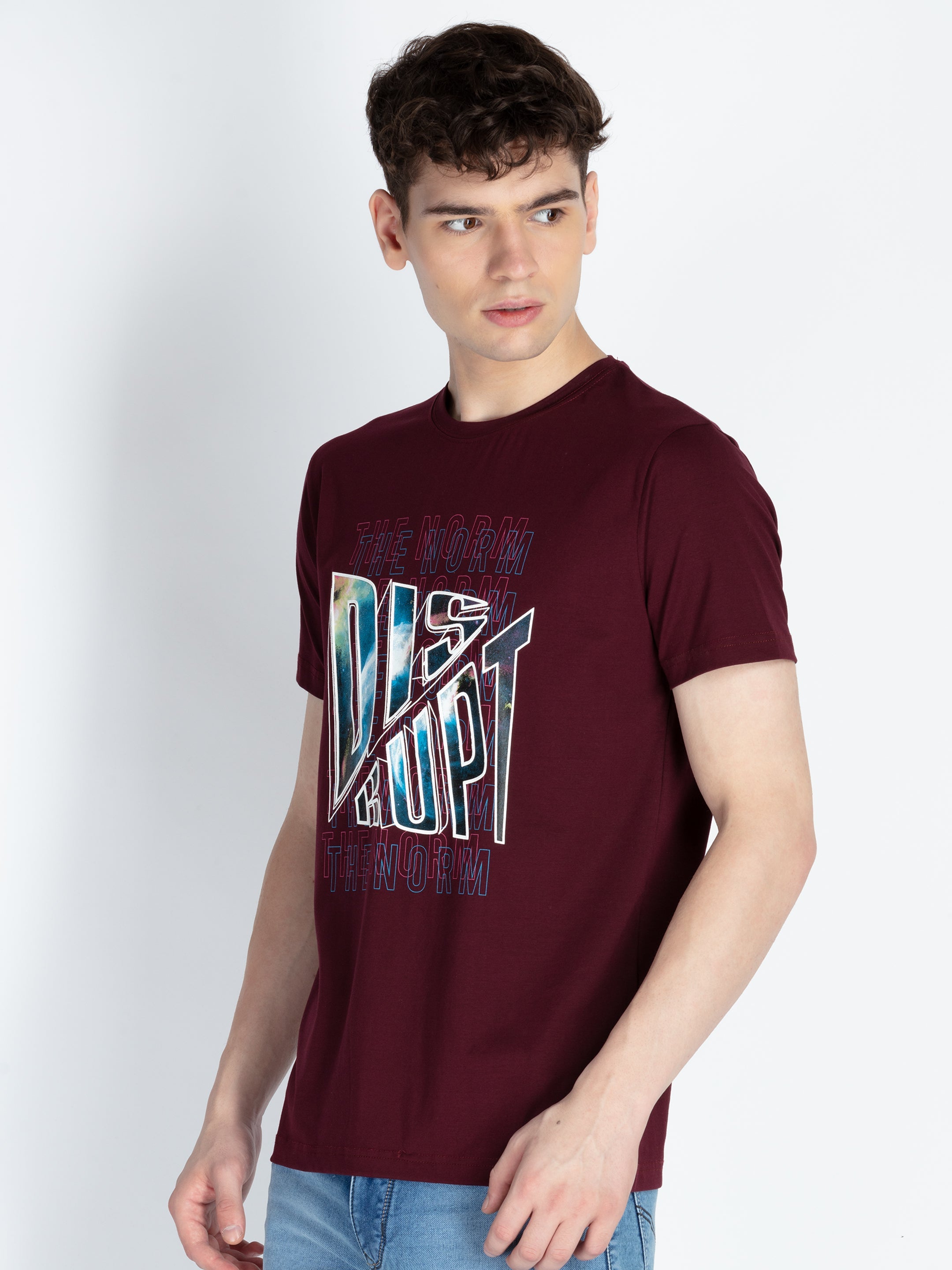 Mens Printed Round Neck T-Shirt Secondary image