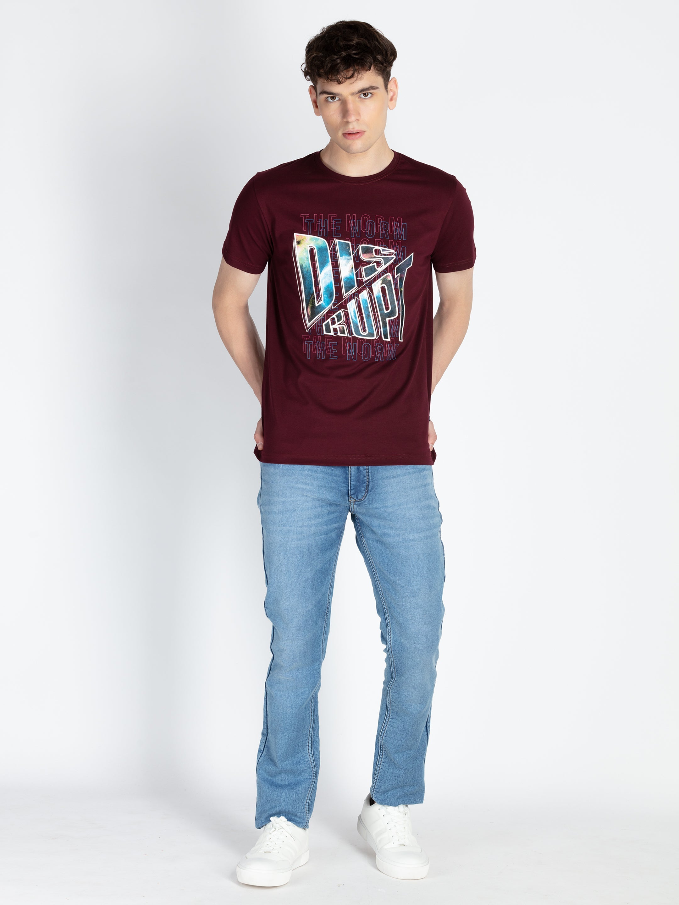 Mens Printed Round Neck T-Shirt