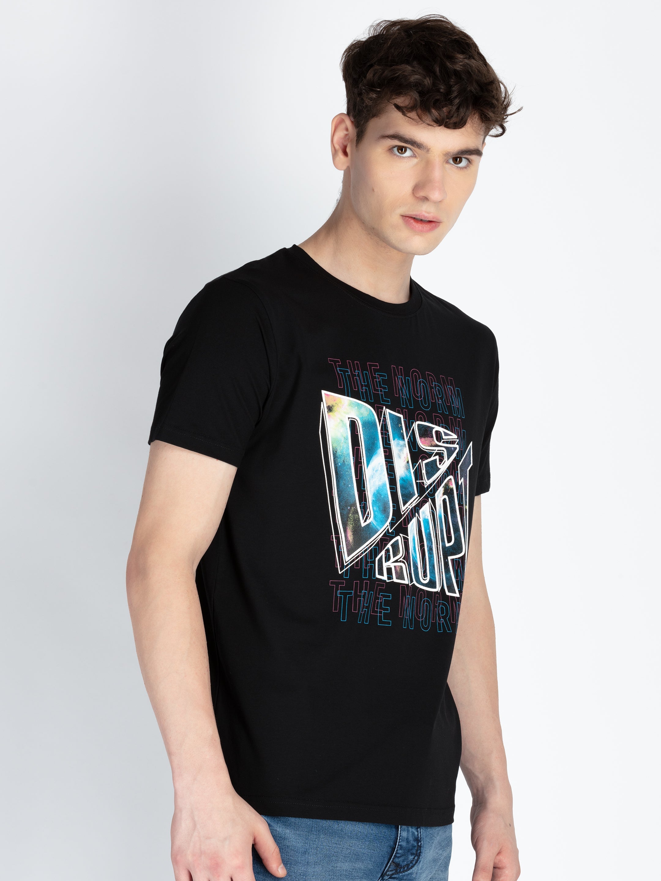 Mens Printed Round Neck T-Shirt Secondary image