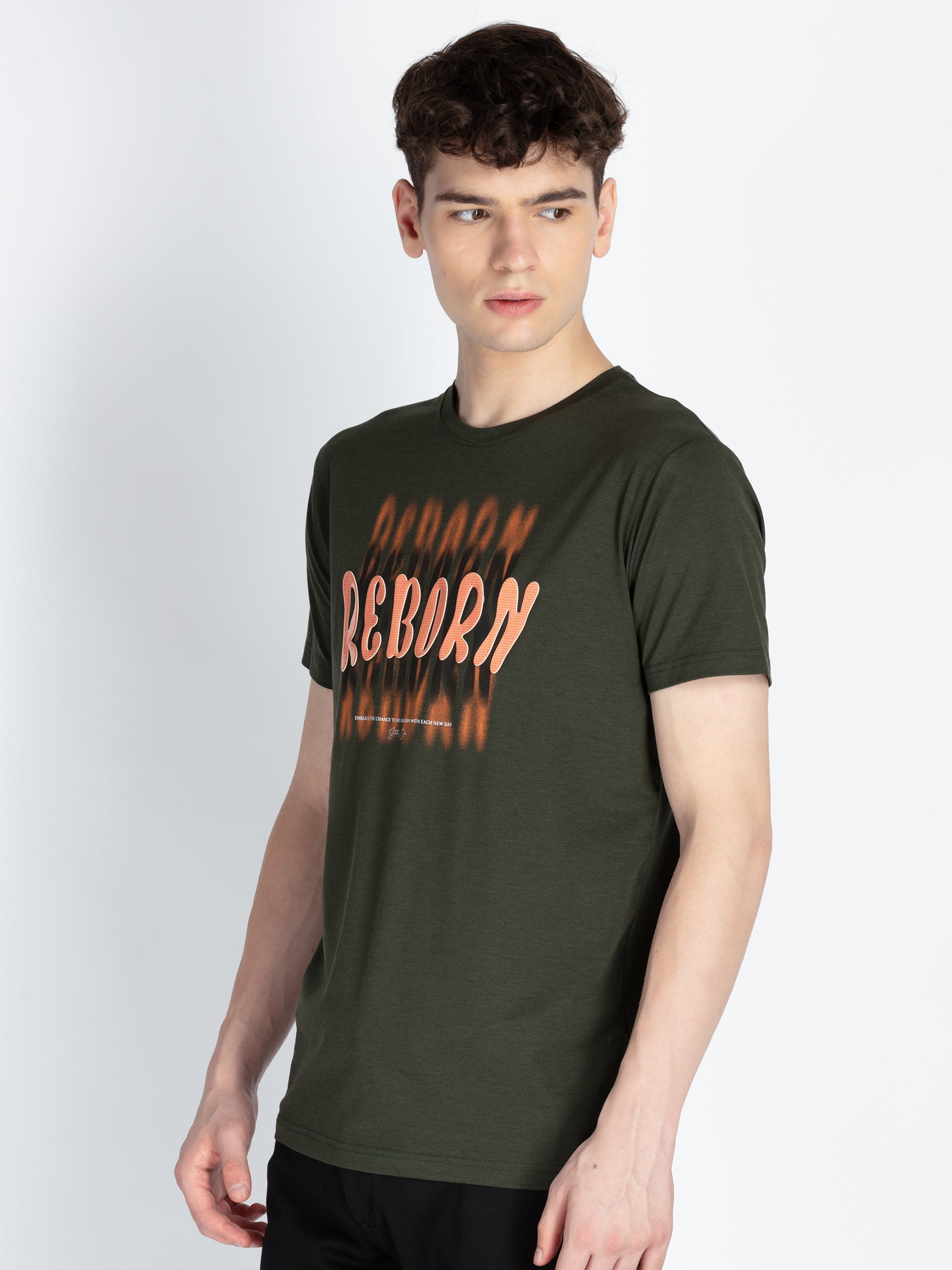 Mens Printed Round Neck T-Shirt Secondary image