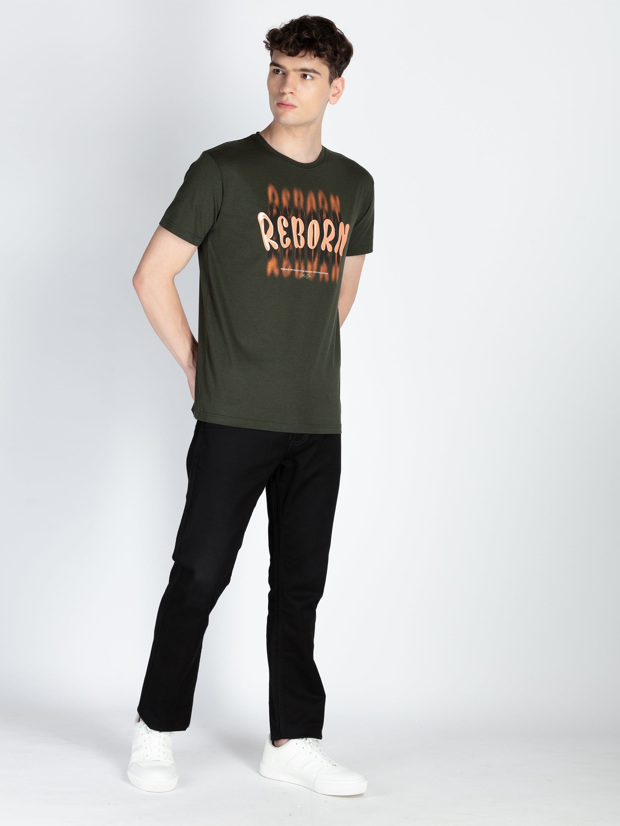 Mens Printed Round Neck T-Shirt