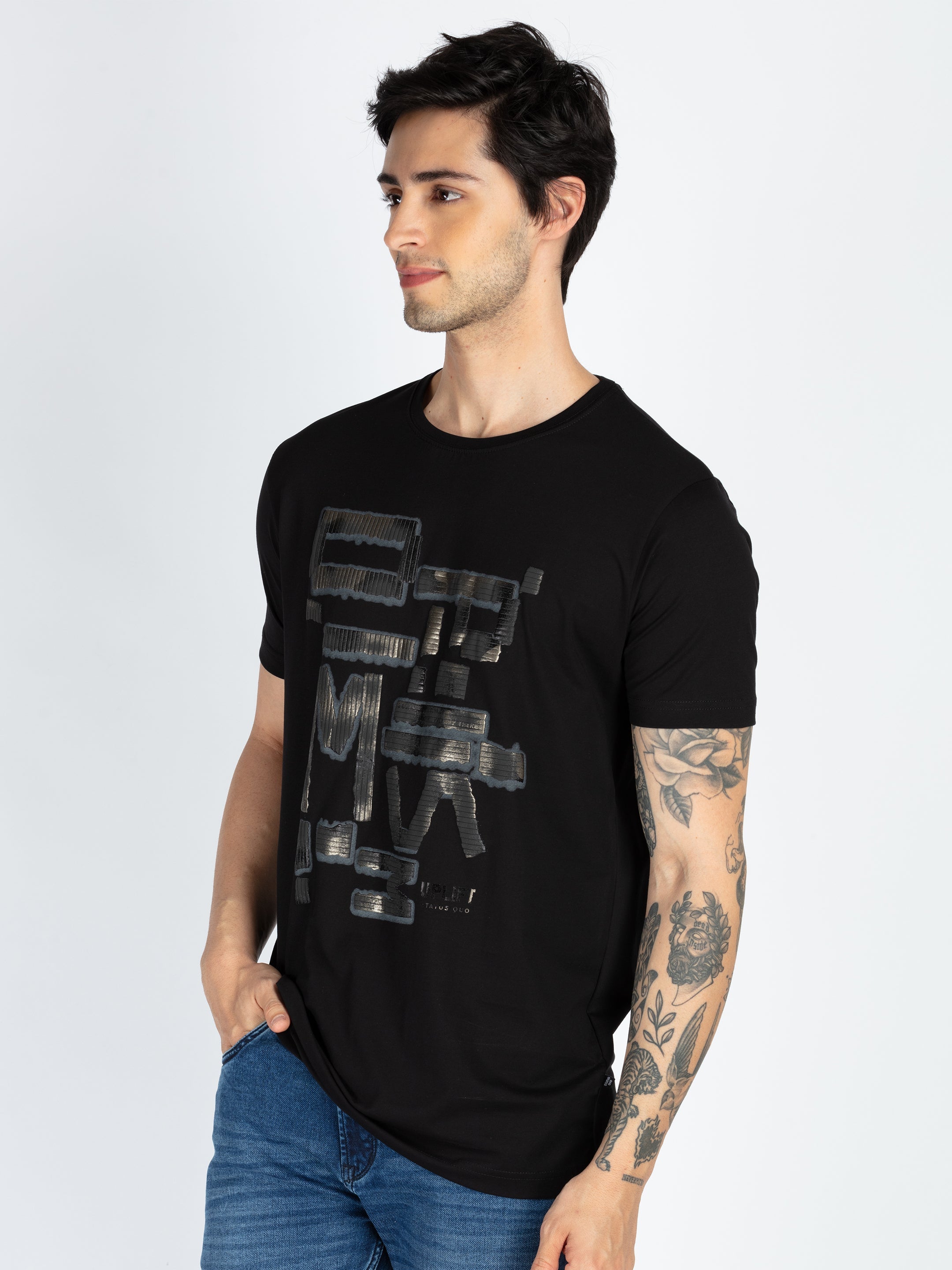Mens Printed Round Neck T-Shirt Secondary image