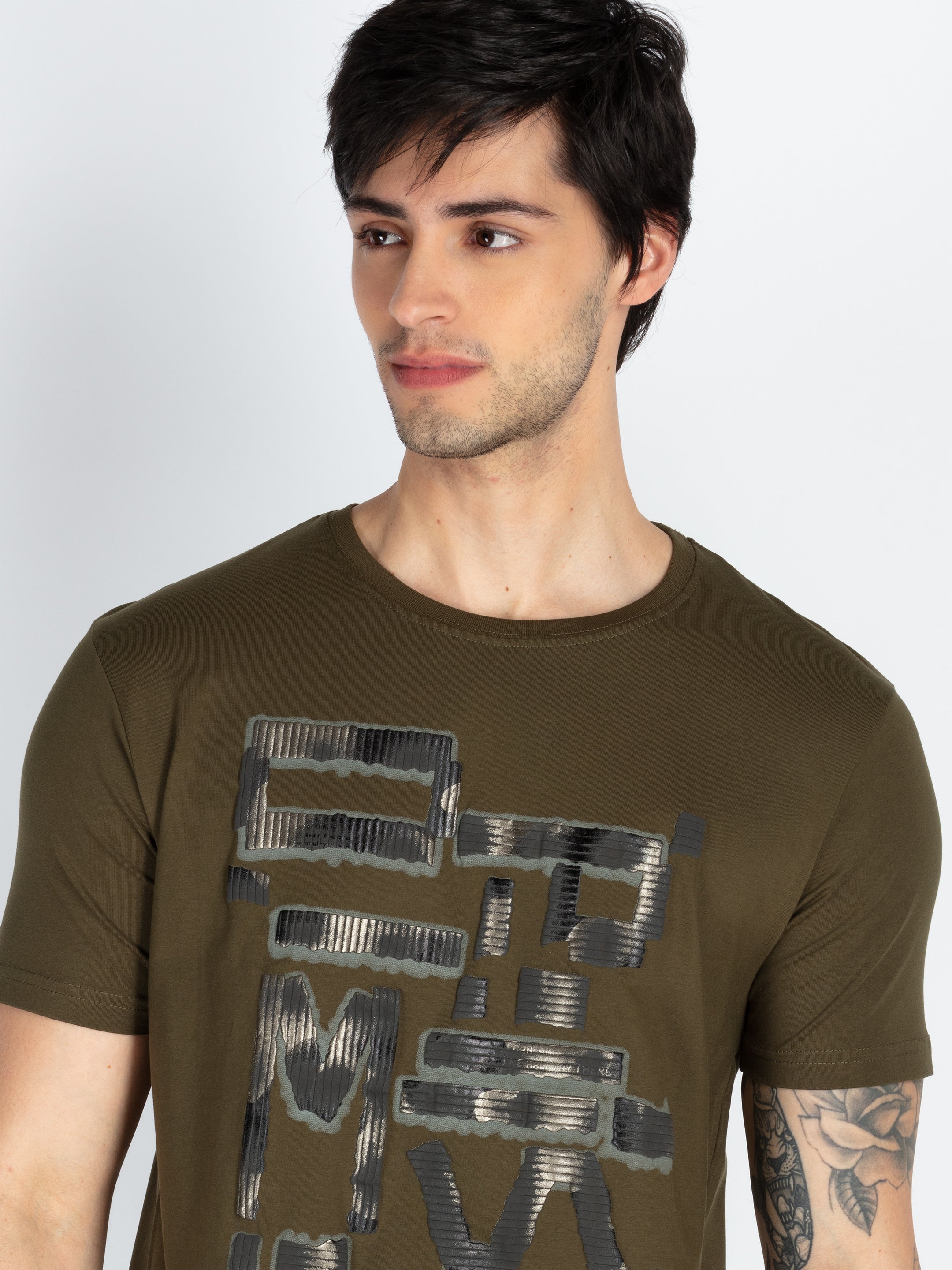 Mens Printed Round Neck T-Shirt
