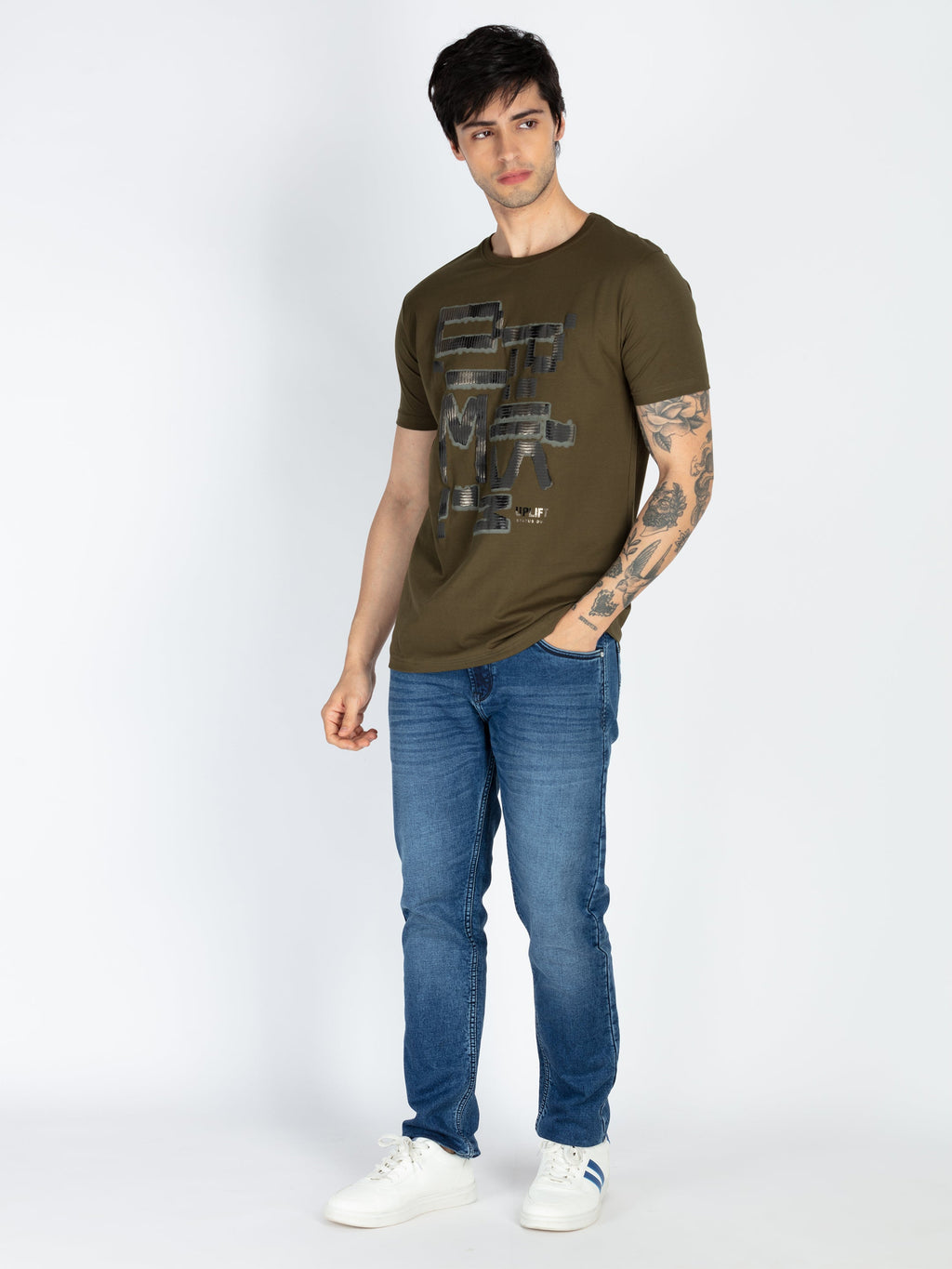 Mens Printed Round Neck T-Shirt