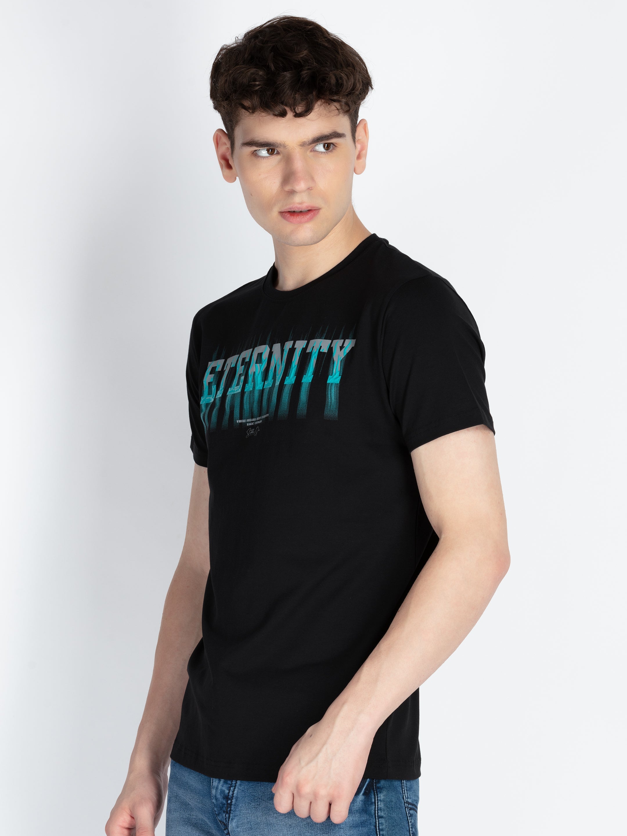 Mens Printed Round Neck T-Shirt Secondary image
