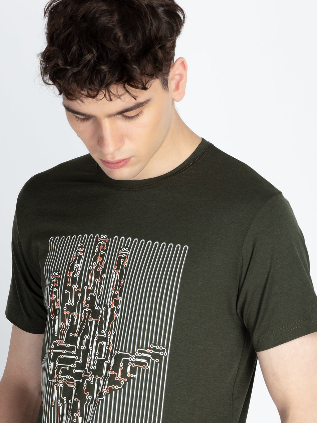 Mens Printed Round Neck T-Shirt