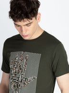 Mens Printed Round Neck T-Shirt