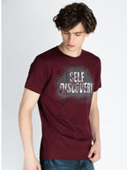 Mens Front Printed Round Neck T-Shirt