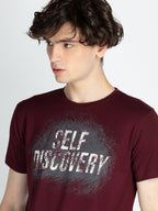 Mens Front Printed Round Neck T-Shirt