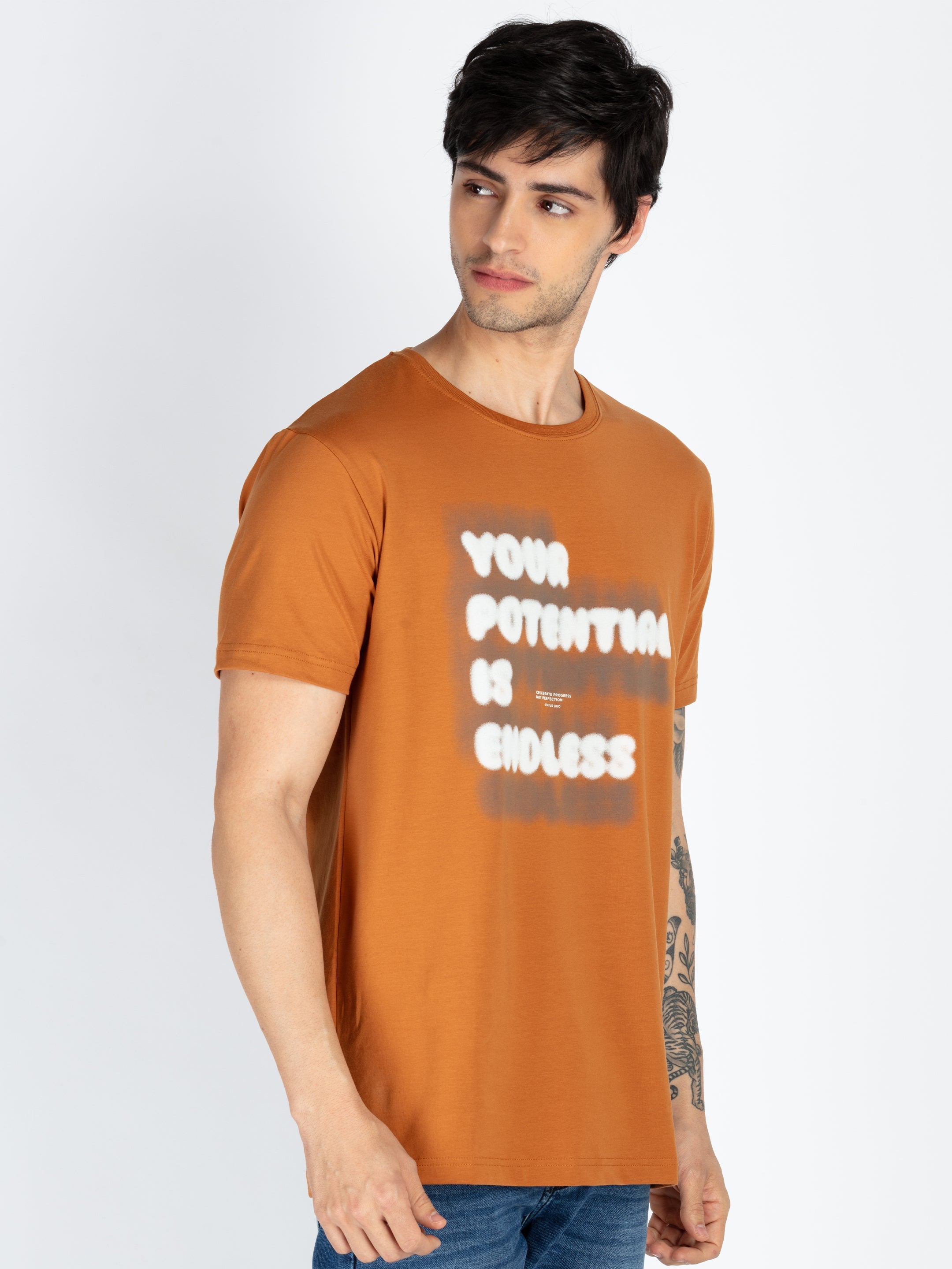 Mens Printed Round Neck T-Shirt Secondary image