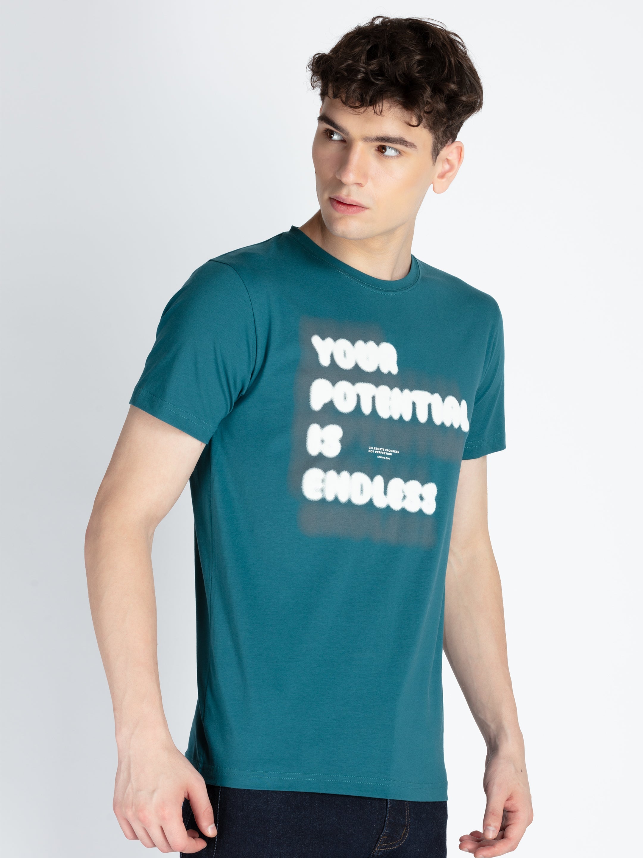 Mens Printed Round Neck T-Shirt