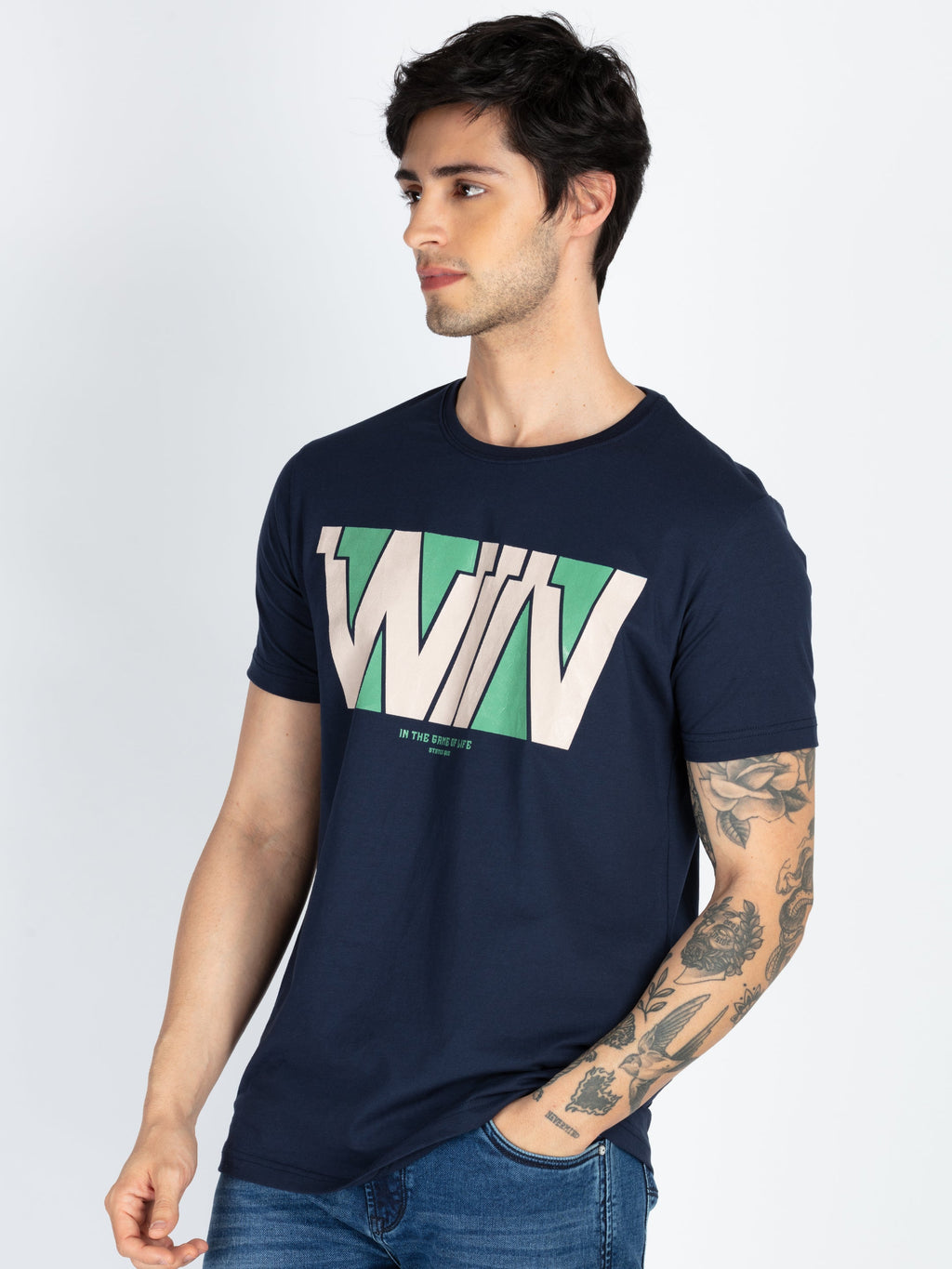 Mens Printed Round Neck T-Shirt