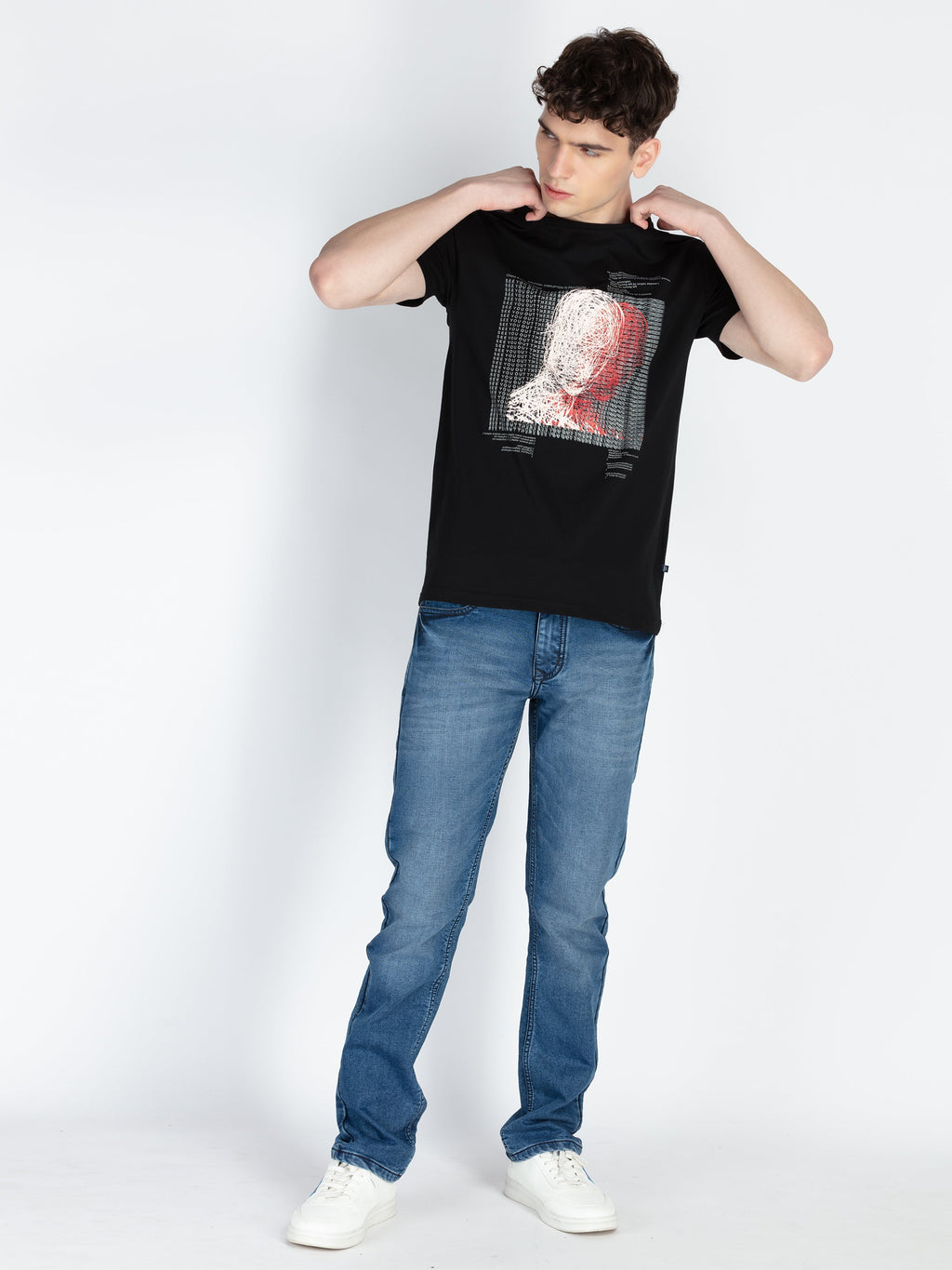Mens Printed Round Neck T-Shirt