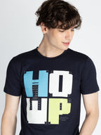 Mens Front Printed Round Neck T-Shirt