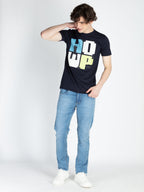 Mens Front Printed Round Neck T-Shirt