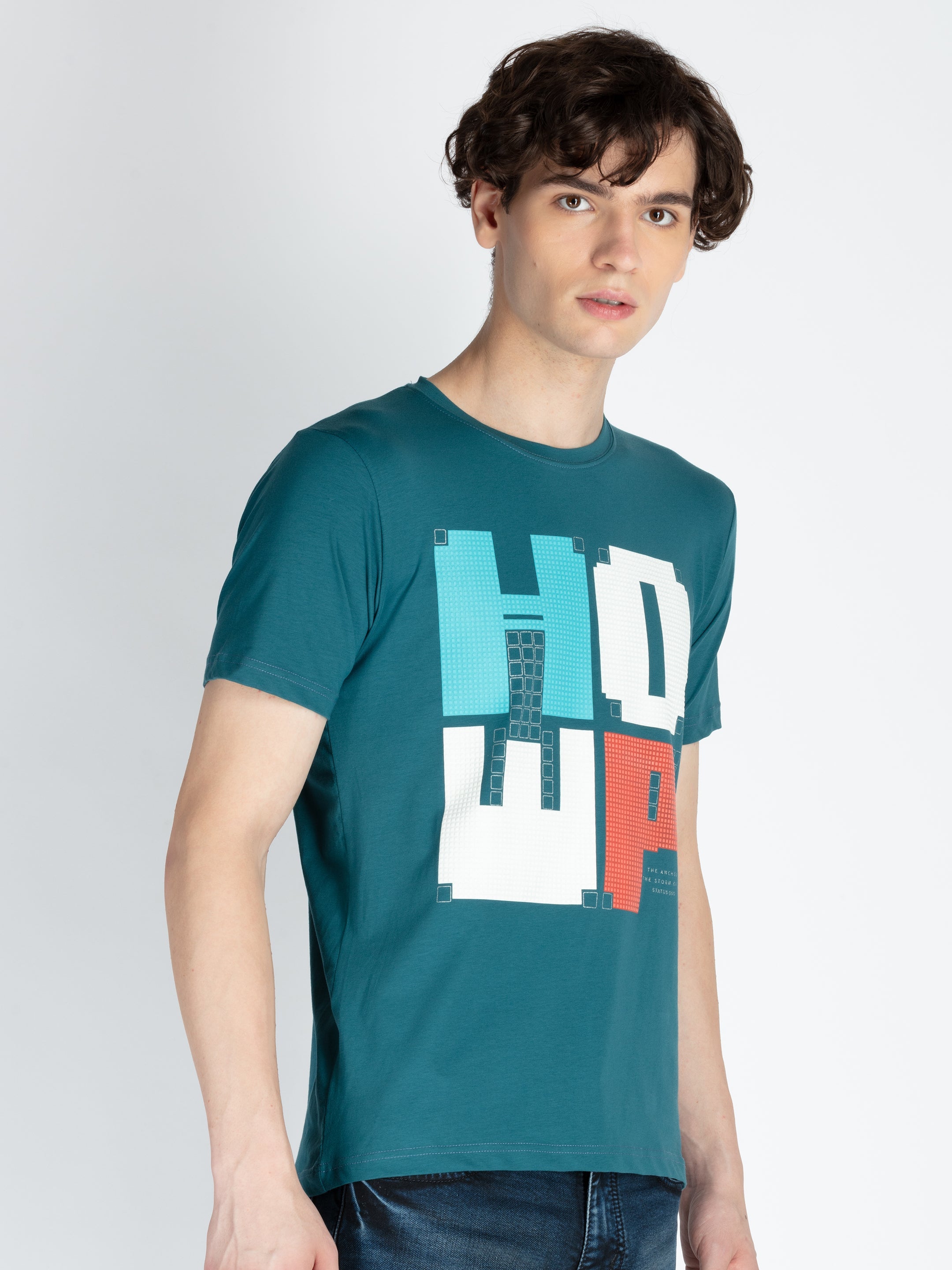 Mens Front Printed Round Neck T-Shirt Secondary image