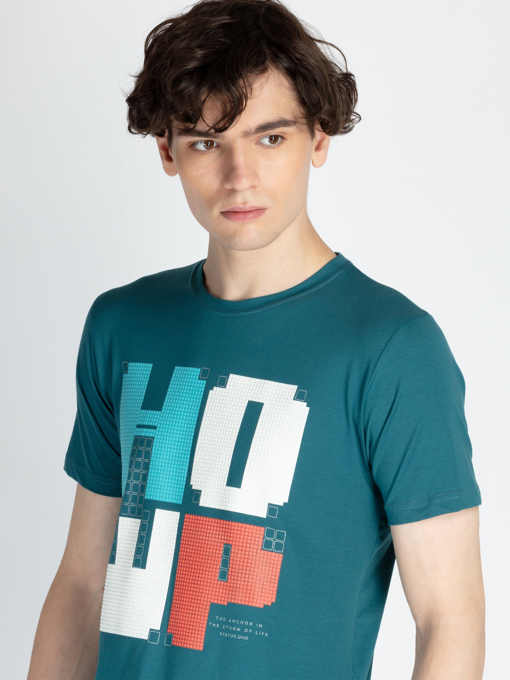 Mens Front Printed Round Neck T-Shirt