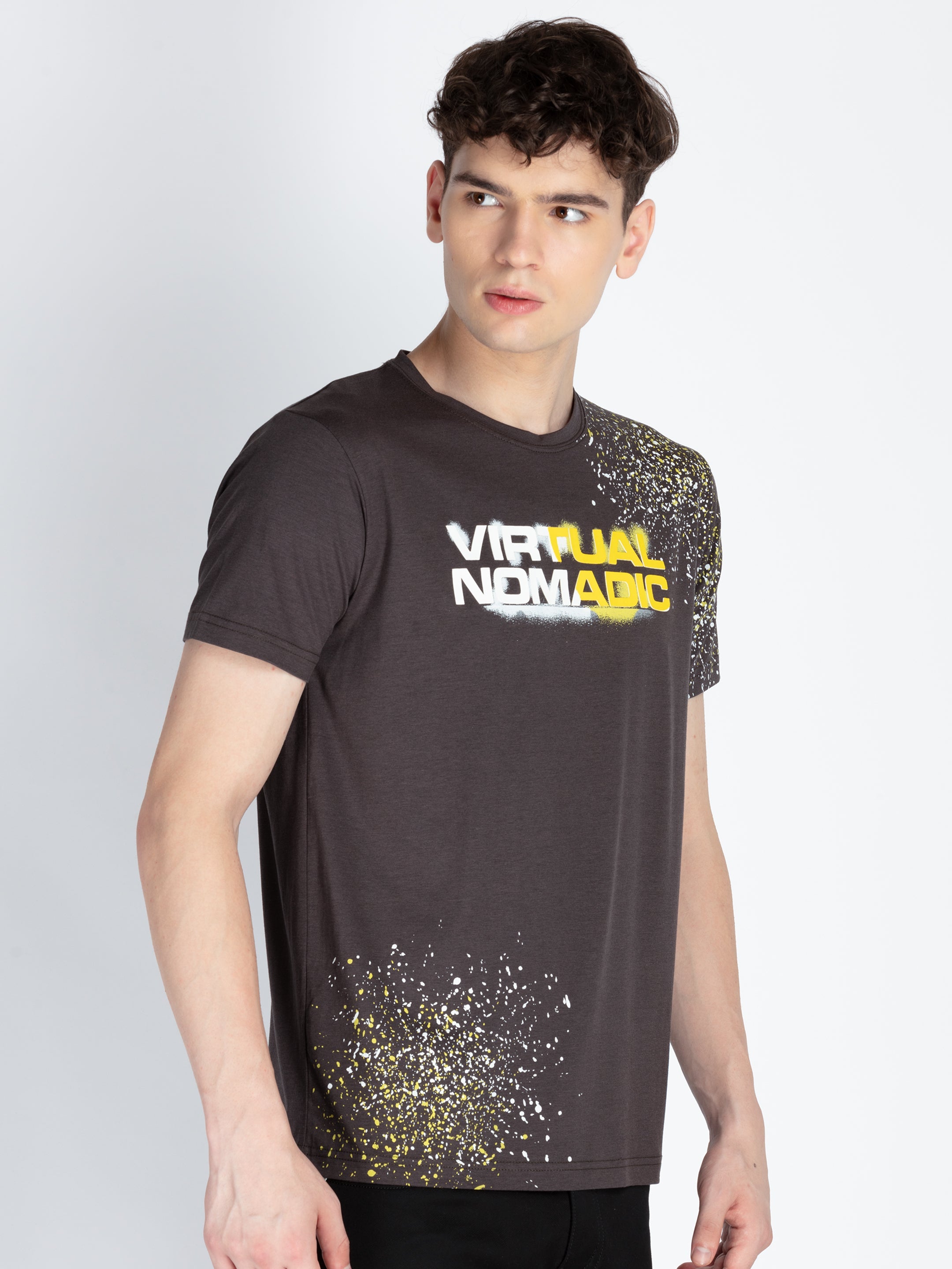 Mens Printed Round Neck T-Shirt Secondary image