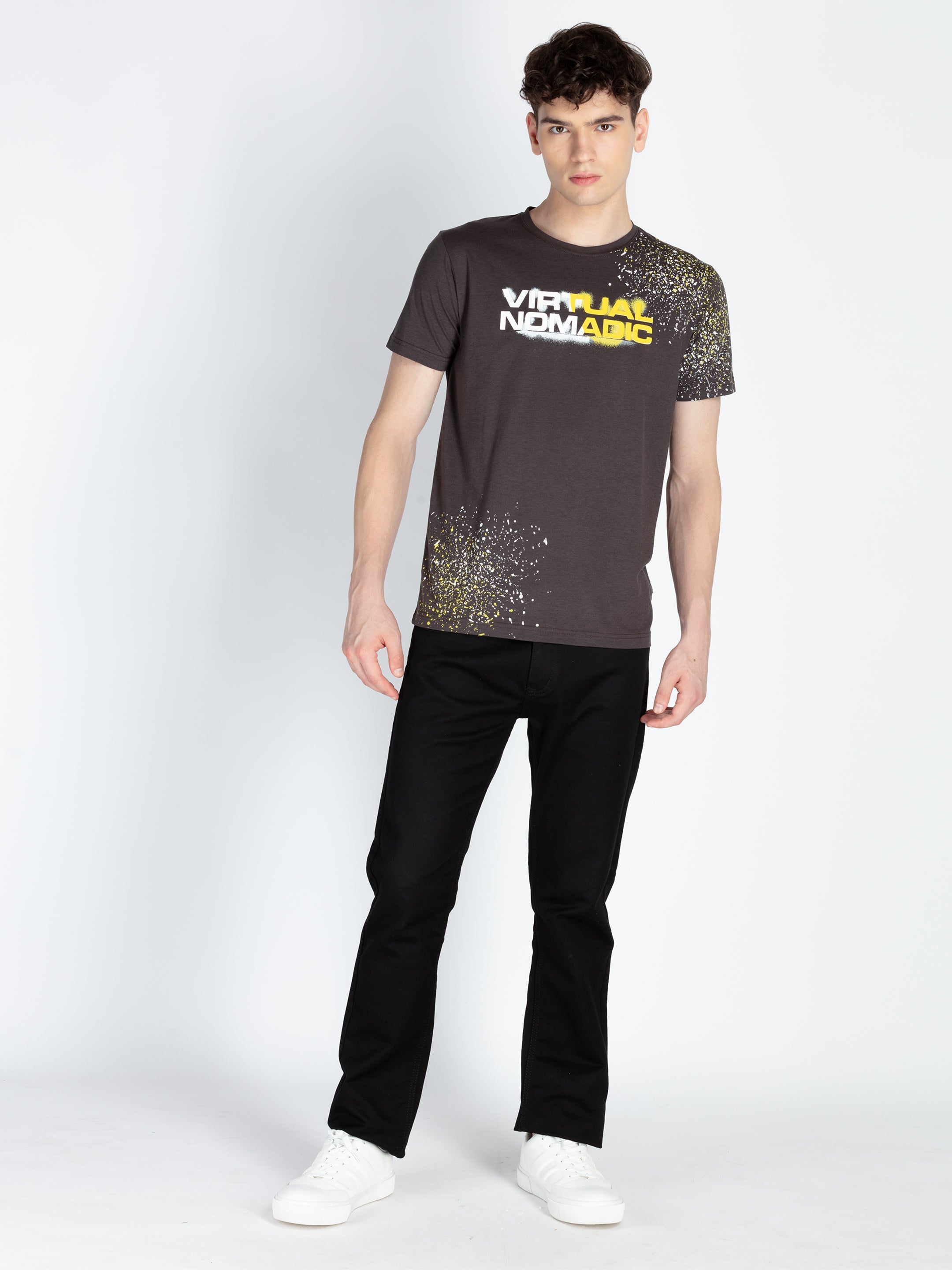 Mens Printed Round Neck T-Shirt