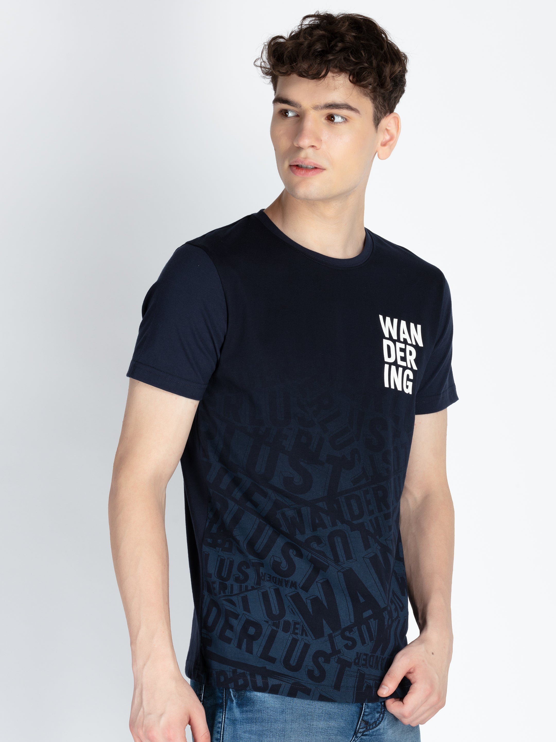 Mens Printed Round Neck T-Shirt Secondary image