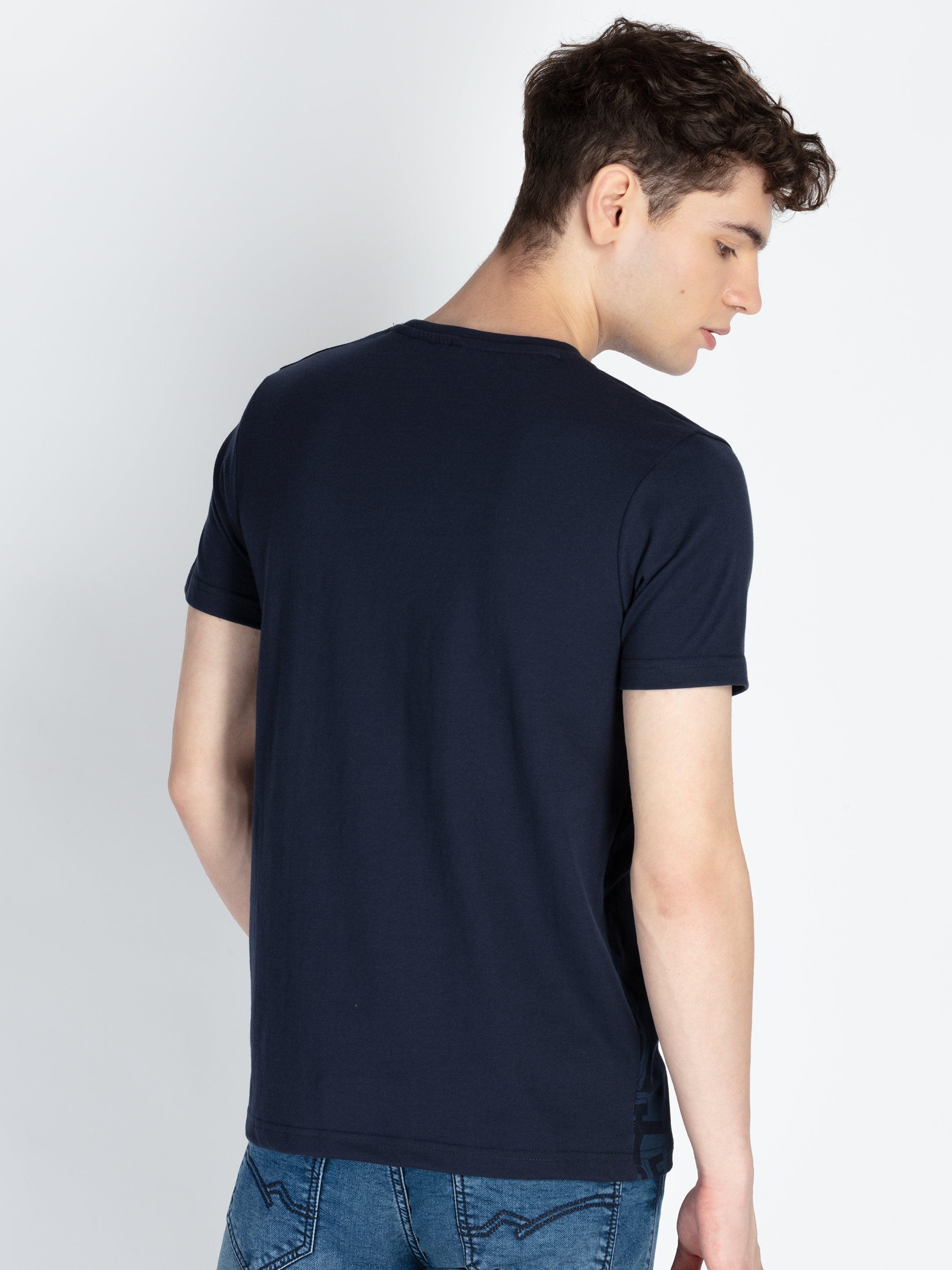 Mens Printed Round Neck T-Shirt