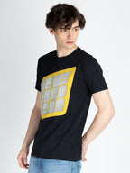 Mens Front Printed Round Neck T-Shirt