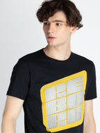Mens Front Printed Round Neck T-Shirt