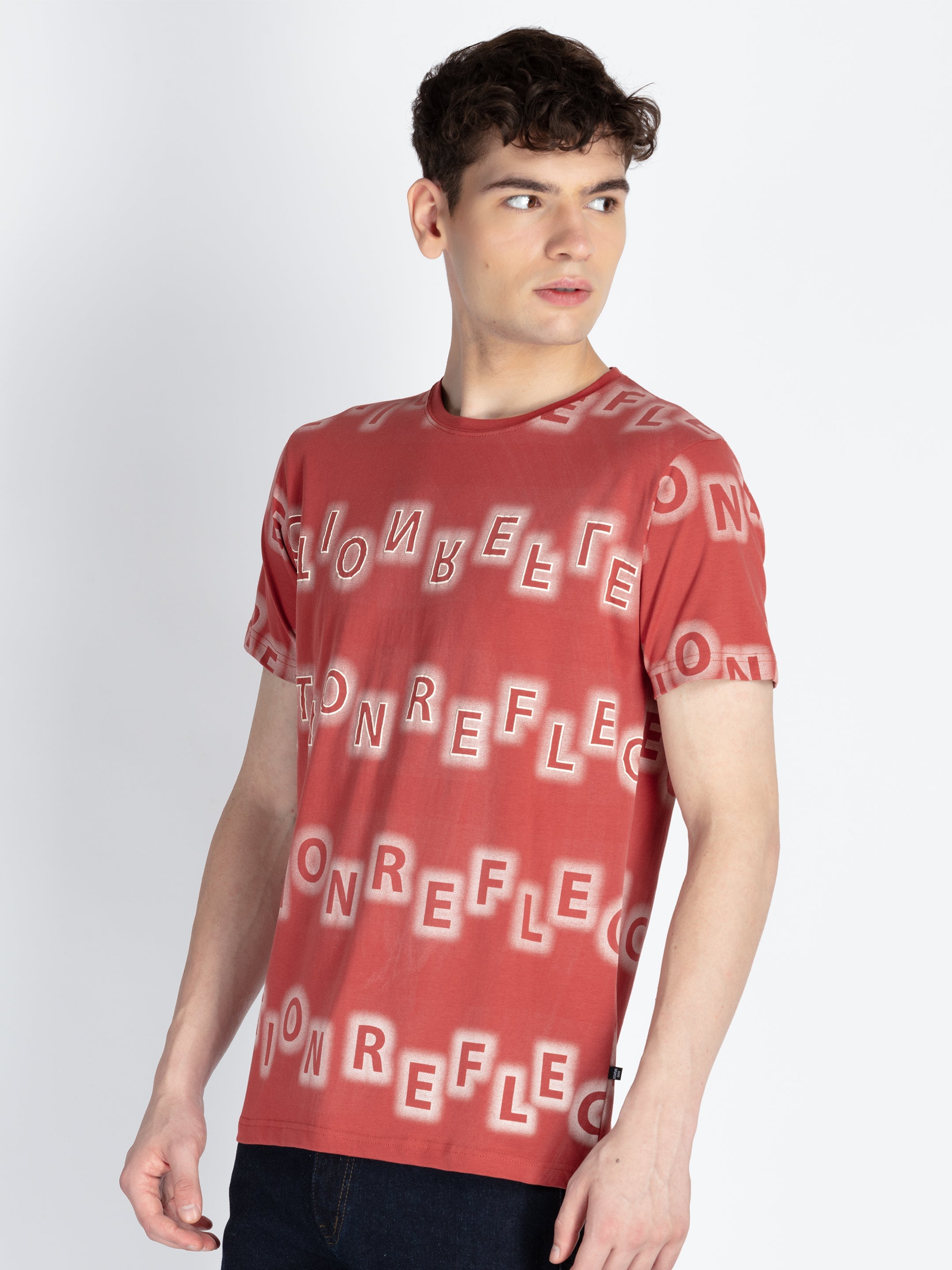 Mens All Over Printed Round Neck T-Shirt Secondary image