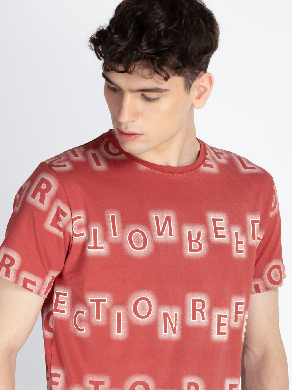 Mens All Over Printed Round Neck T-Shirt