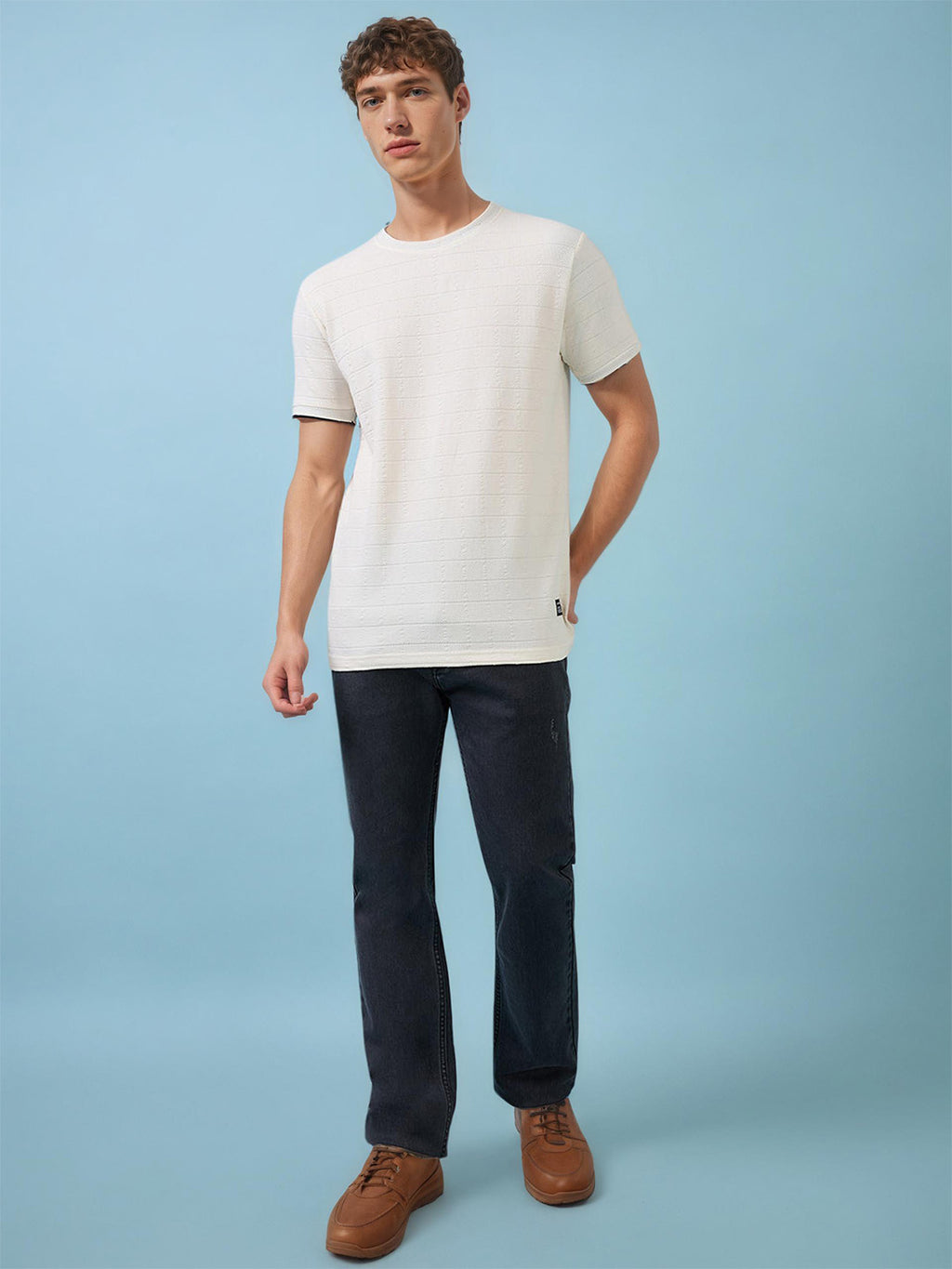 Mens Solid Round Neck Half Sleeves T-shirts