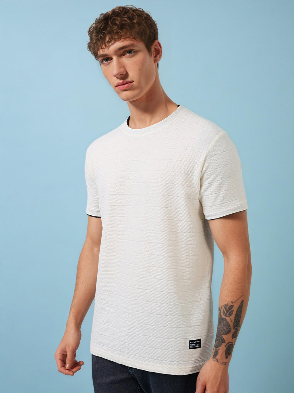 Mens Solid Round Neck Half Sleeves T-shirts