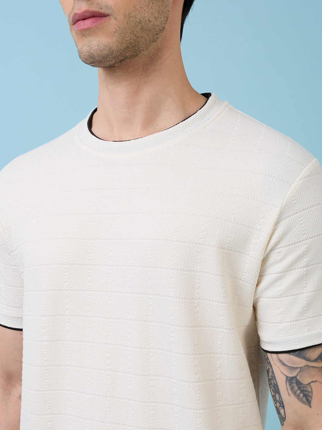 Mens Solid Round Neck Half Sleeves T-shirts